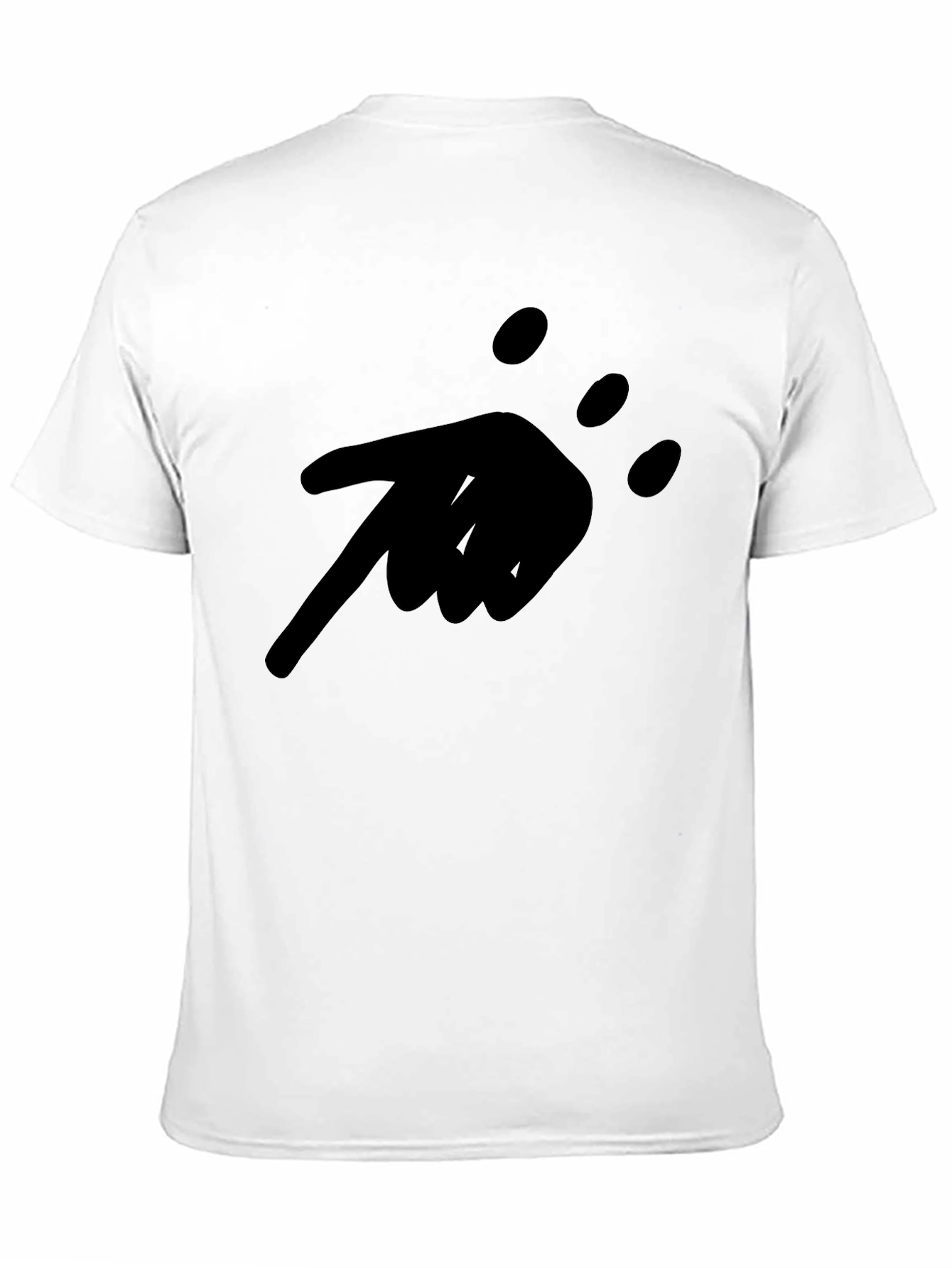 Black Men's Black Graphic Tee - Pointing Hand Design view 11