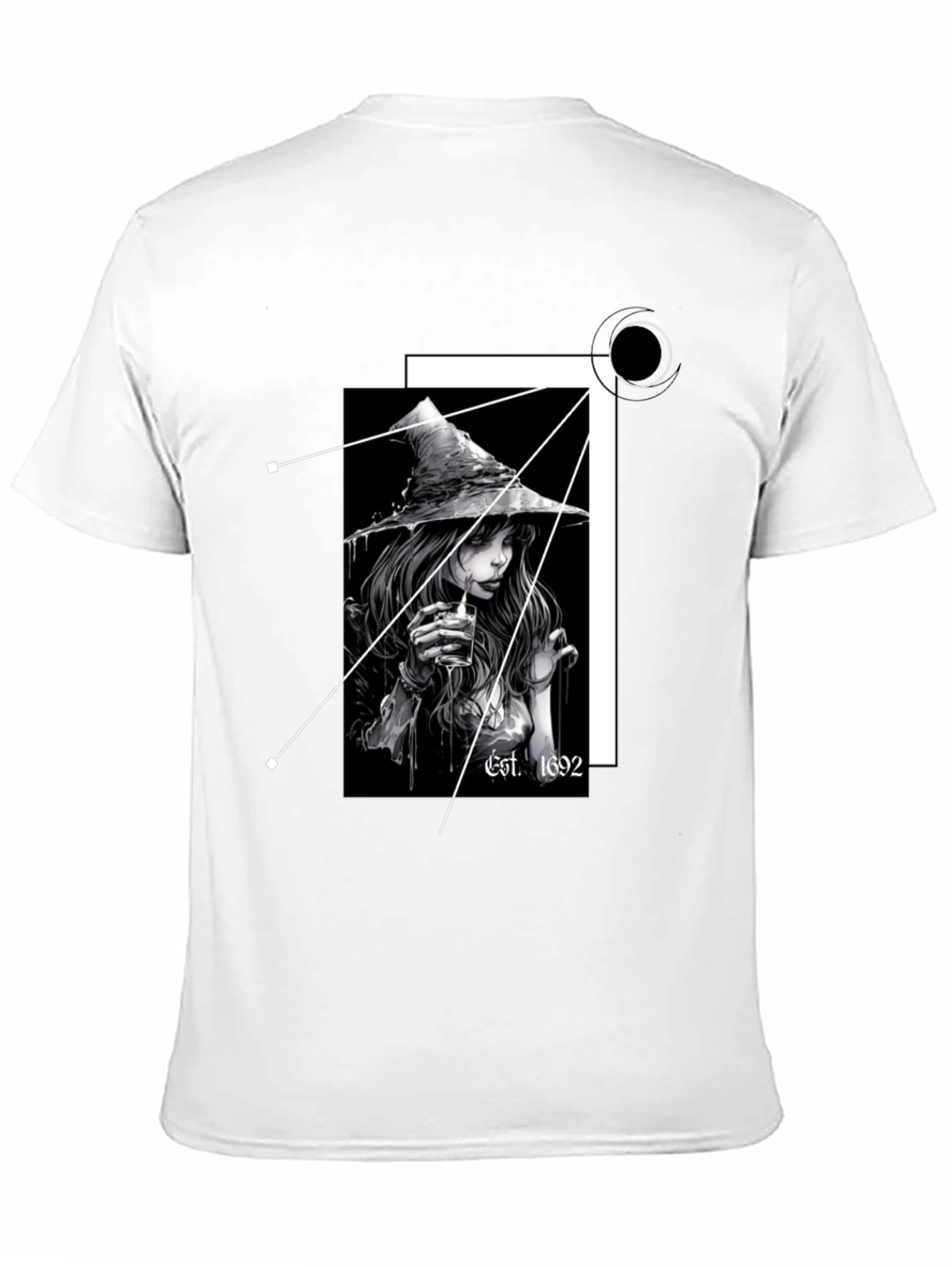 Black Witch T-Shirt - Est. 1692 - Black Cotton Tee view 11