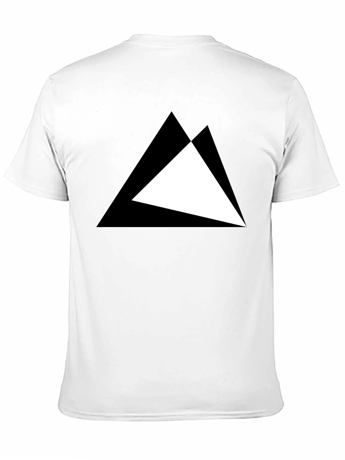 Black Modern Triangle Graphic Black T-Shirt view 11