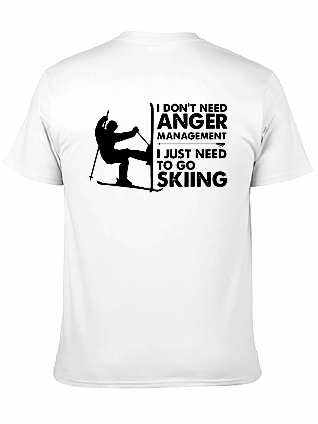 Black Funny Skiing T-Shirt: I Don't Need Anger Management view 11