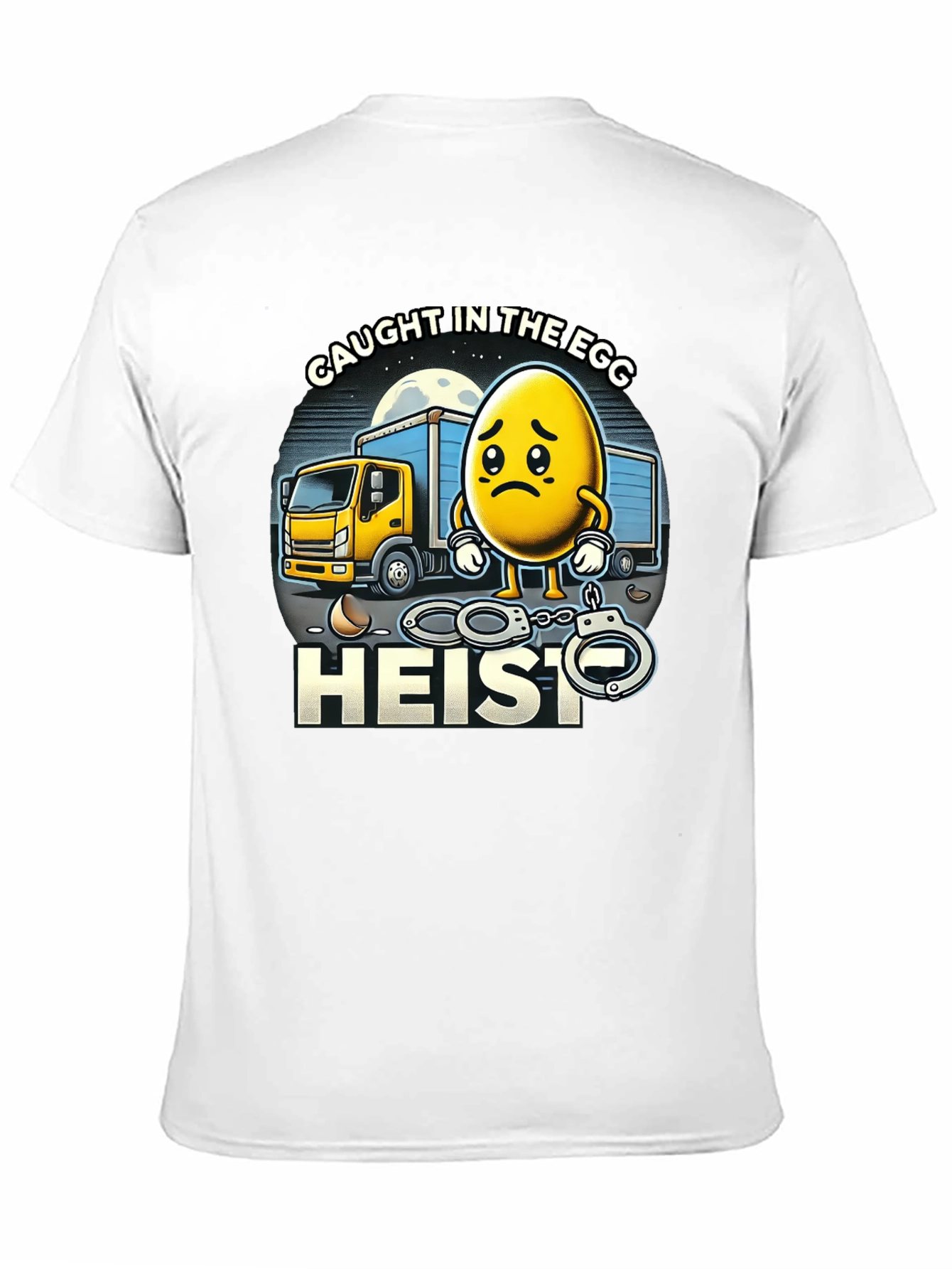 Black Caught in the Egg Heist T-Shirt - Funny Cartoon Tee view 11