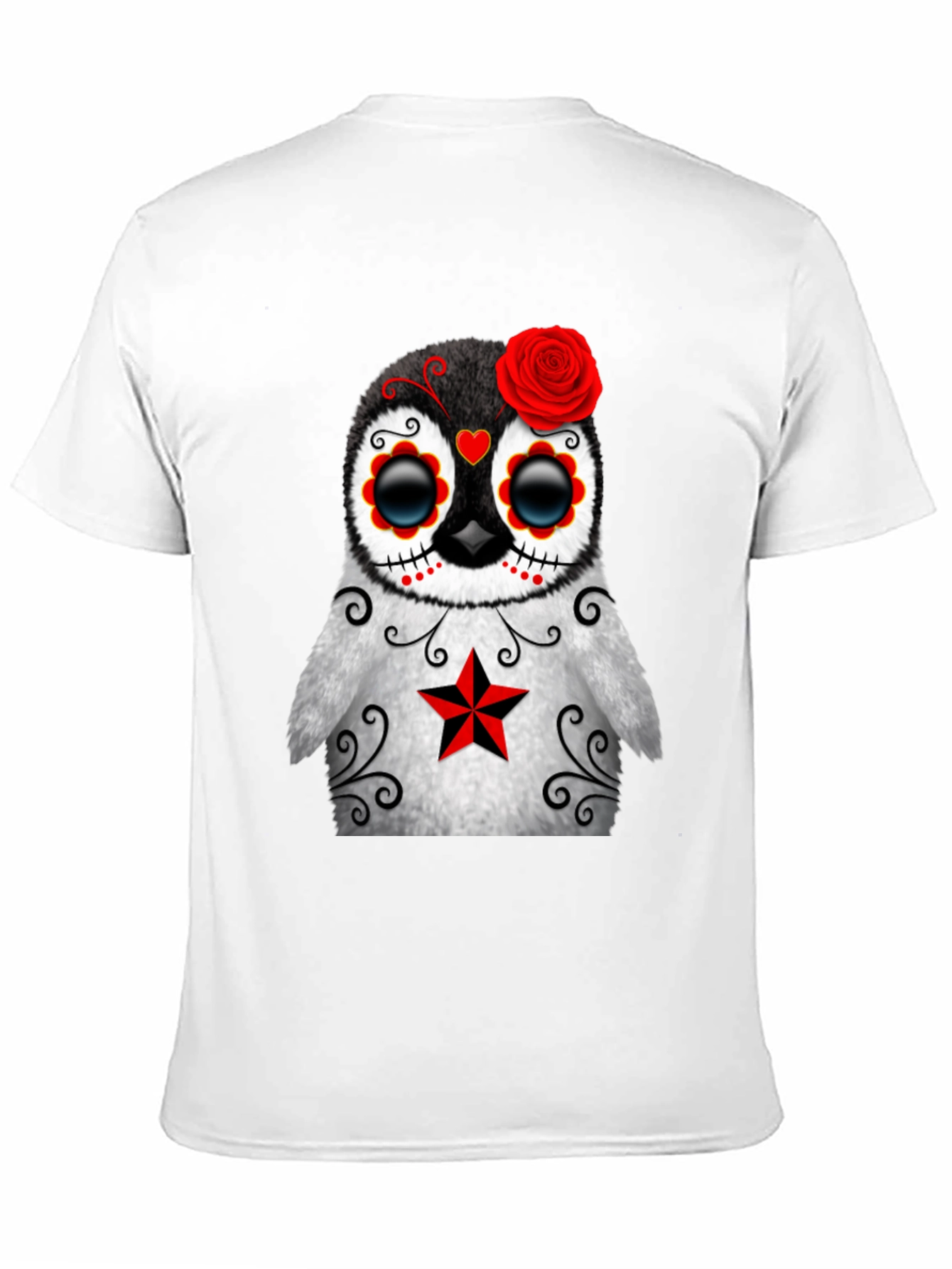 Black Sugar Skull Penguin T-Shirt - Day of the Dead view 11