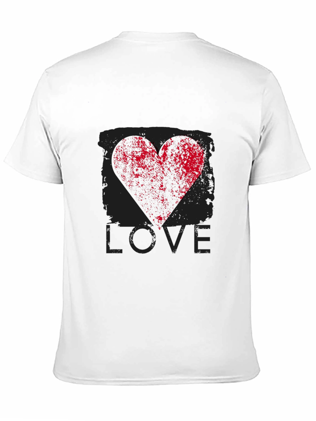 Black Men's Black LOVE Heart Graphic T-Shirt view 11