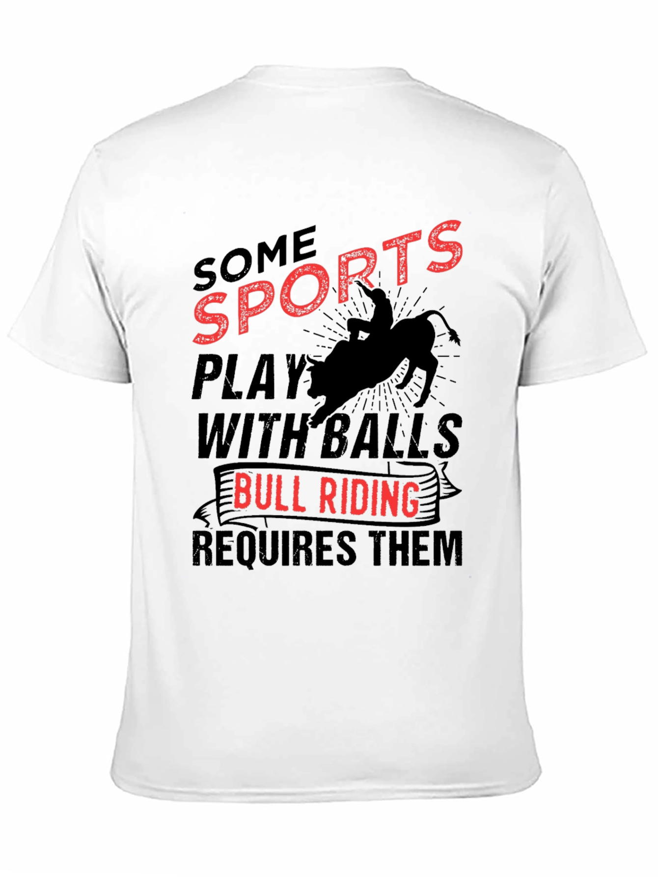 Black Bull Riding Balls T-Shirt Rodeo Cowboy Gift view 11