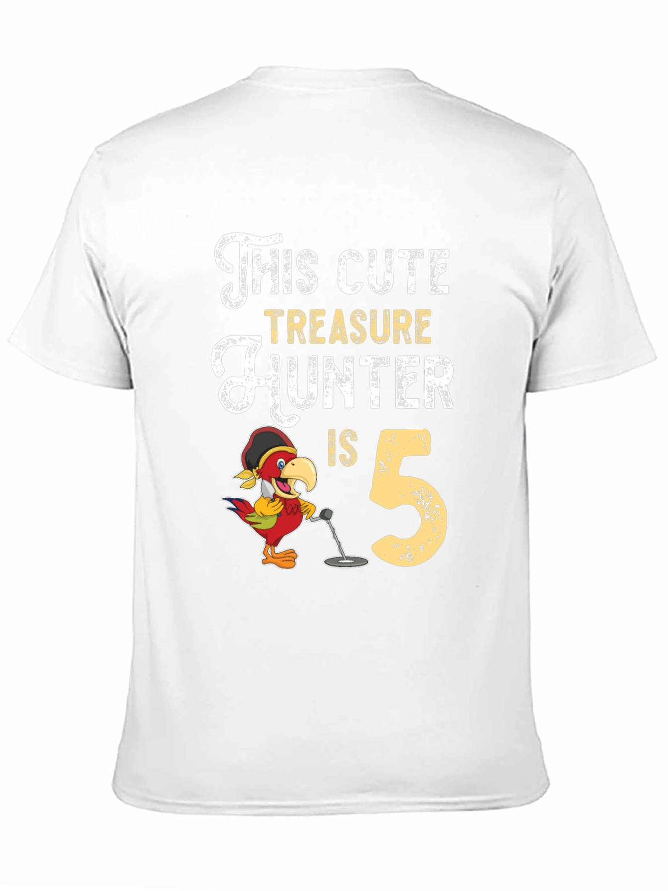 Black Cute Treasure Hunter 5th Birthday Black T-Shirt view 11