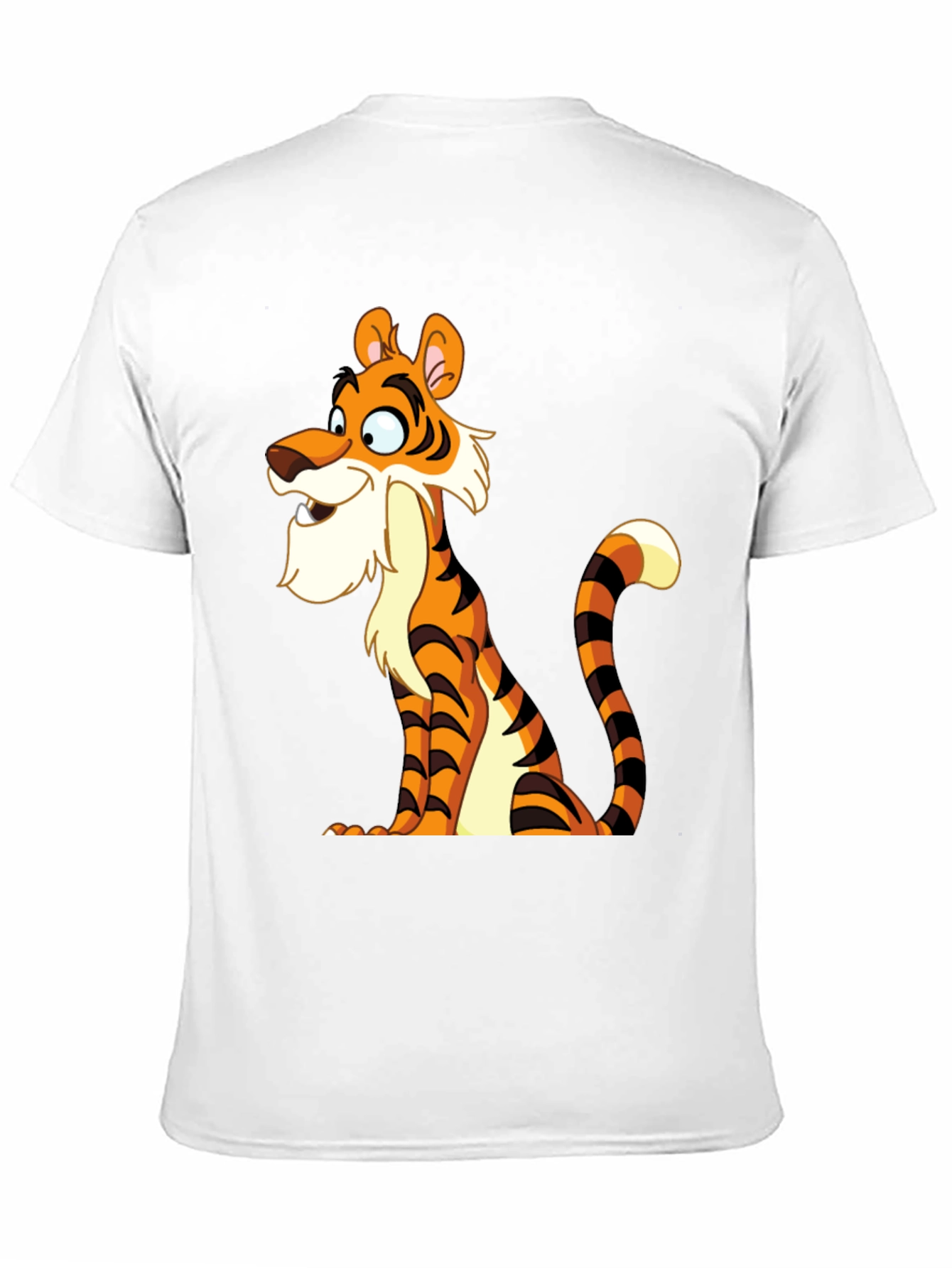 Black Cartoon Tiger Graphic Tee - Men's Black T-Shirt view 11