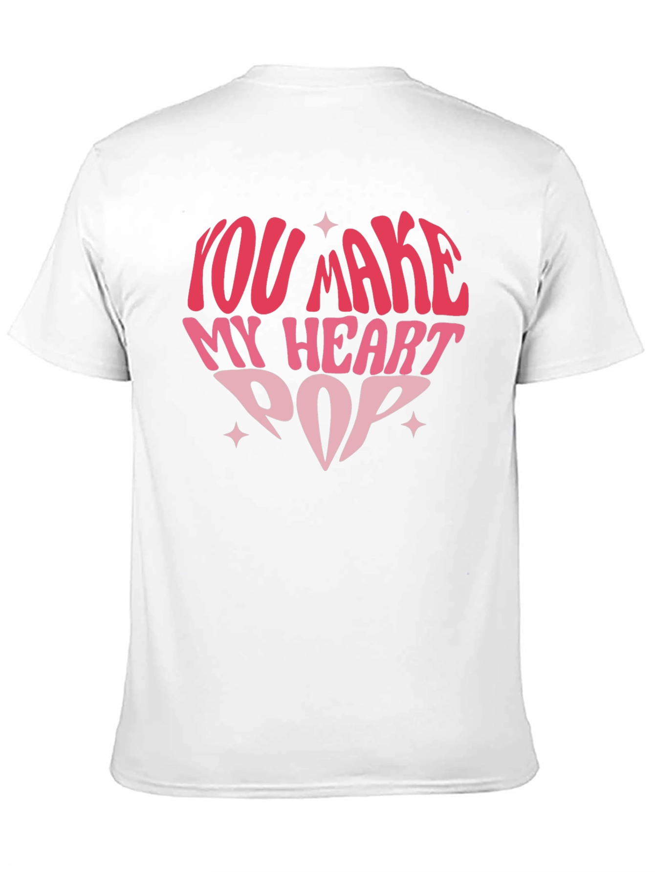 Black You Make My Heart Pop Graphic Tee - Black Unisex T-Shirt view 11