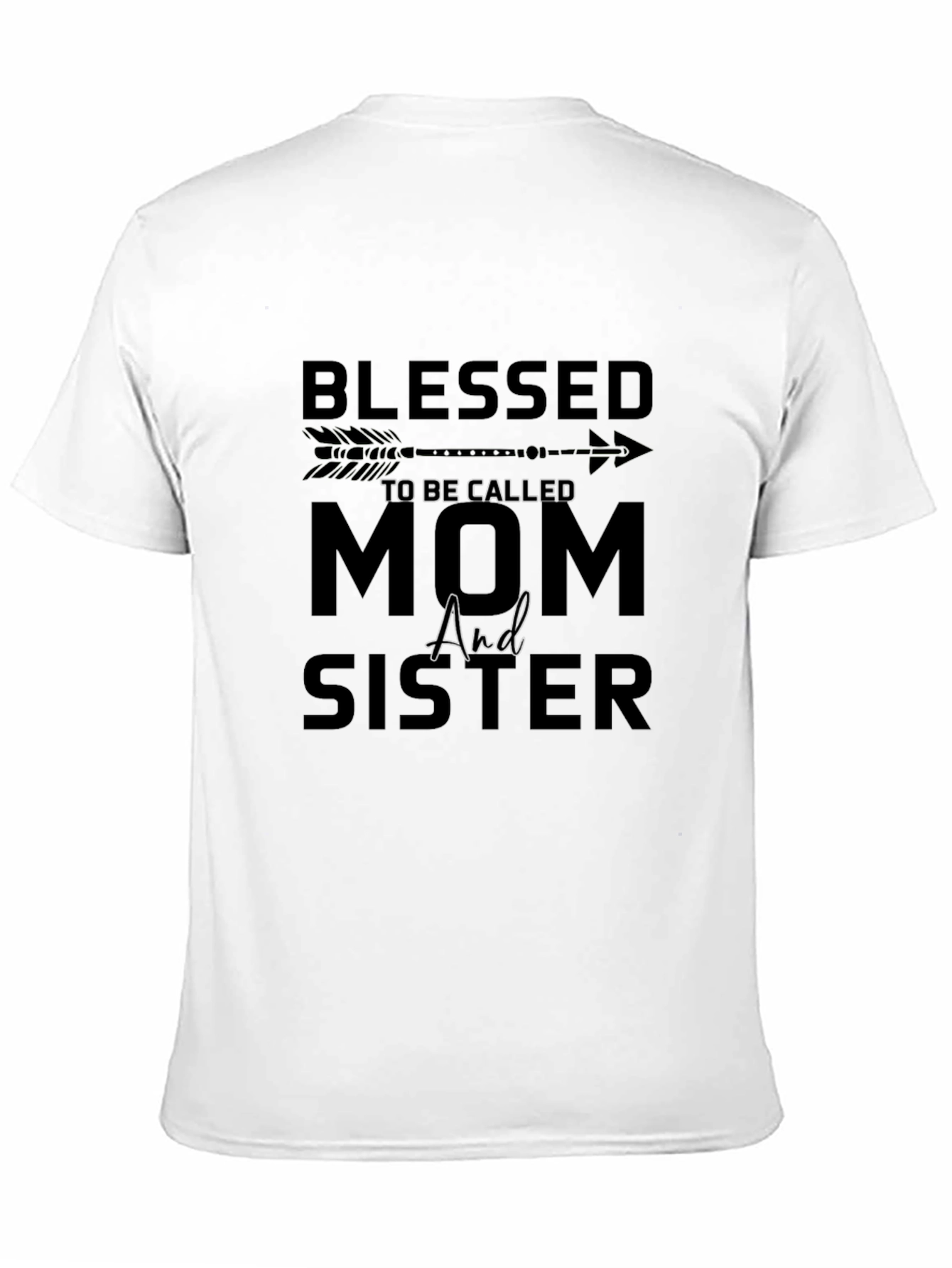 Black Blessed Mom & Sister Black T-Shirt view 11