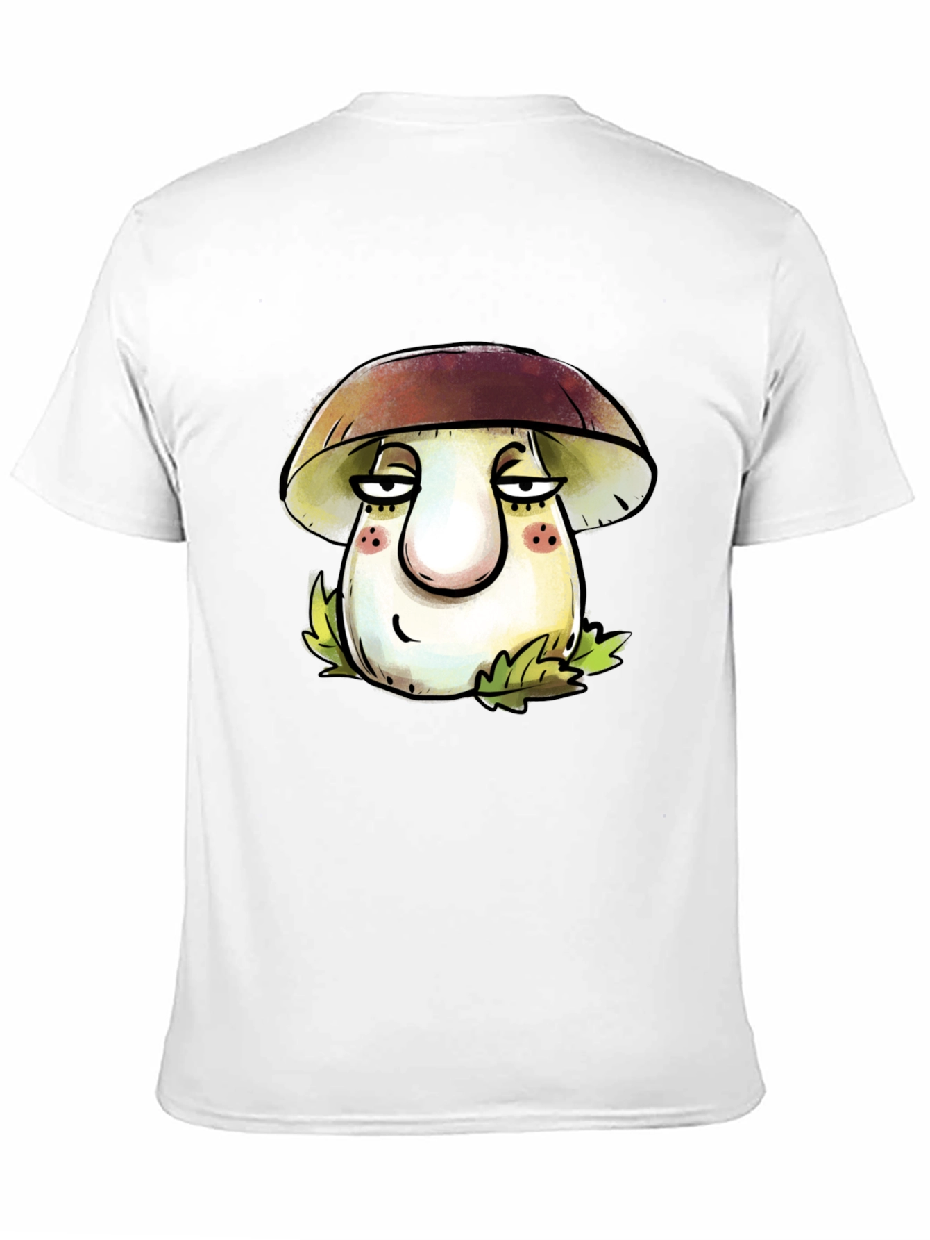 Black Mushroom Cartoon T-Shirt - Unisex Black Tee view 11