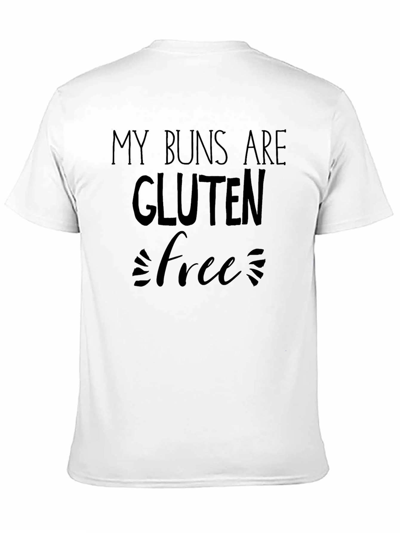 Black Gluten Free Buns Funny Men's T-Shirt view 11