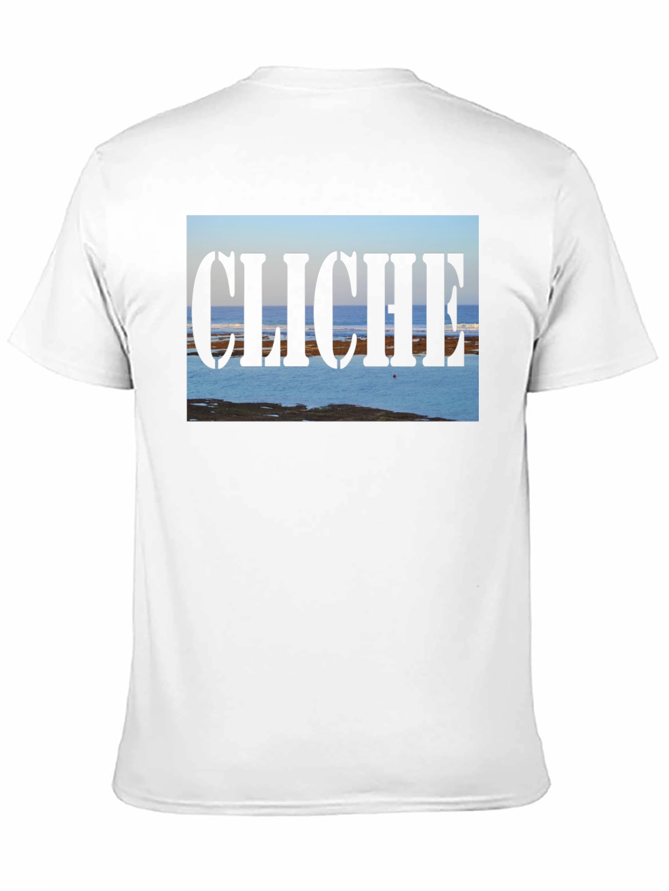 Black Cliche Ocean View Men's Black T-Shirt view 11