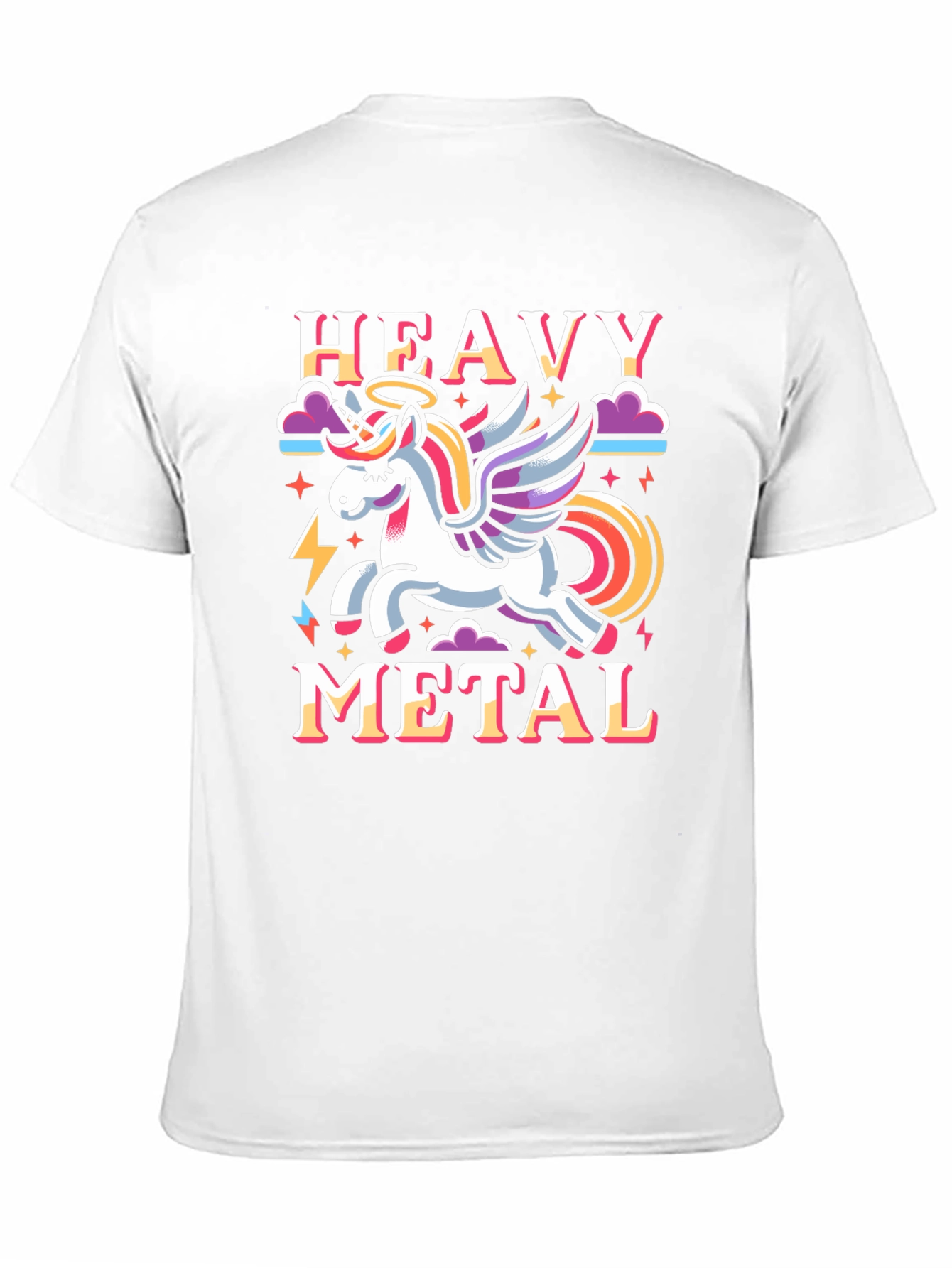 Black Heavy Metal Unicorn Graphic T-Shirt view 11