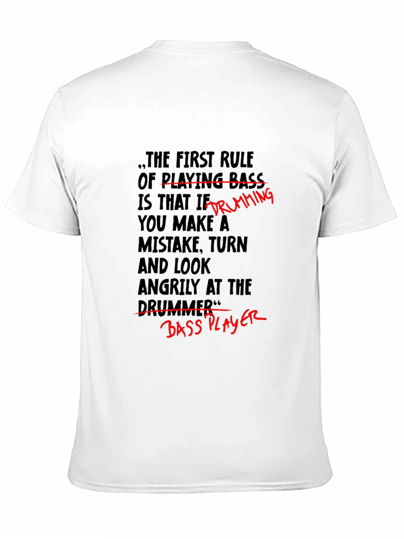 Black Funny Musician T-Shirt - Bass Player Drumming Joke view 11