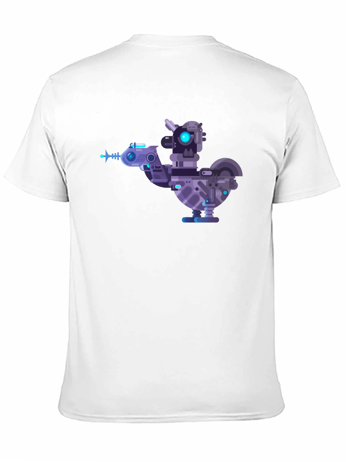 Black Cybernetic Chicken T-Shirt - Futuristic Robotic Bird Tee view 11