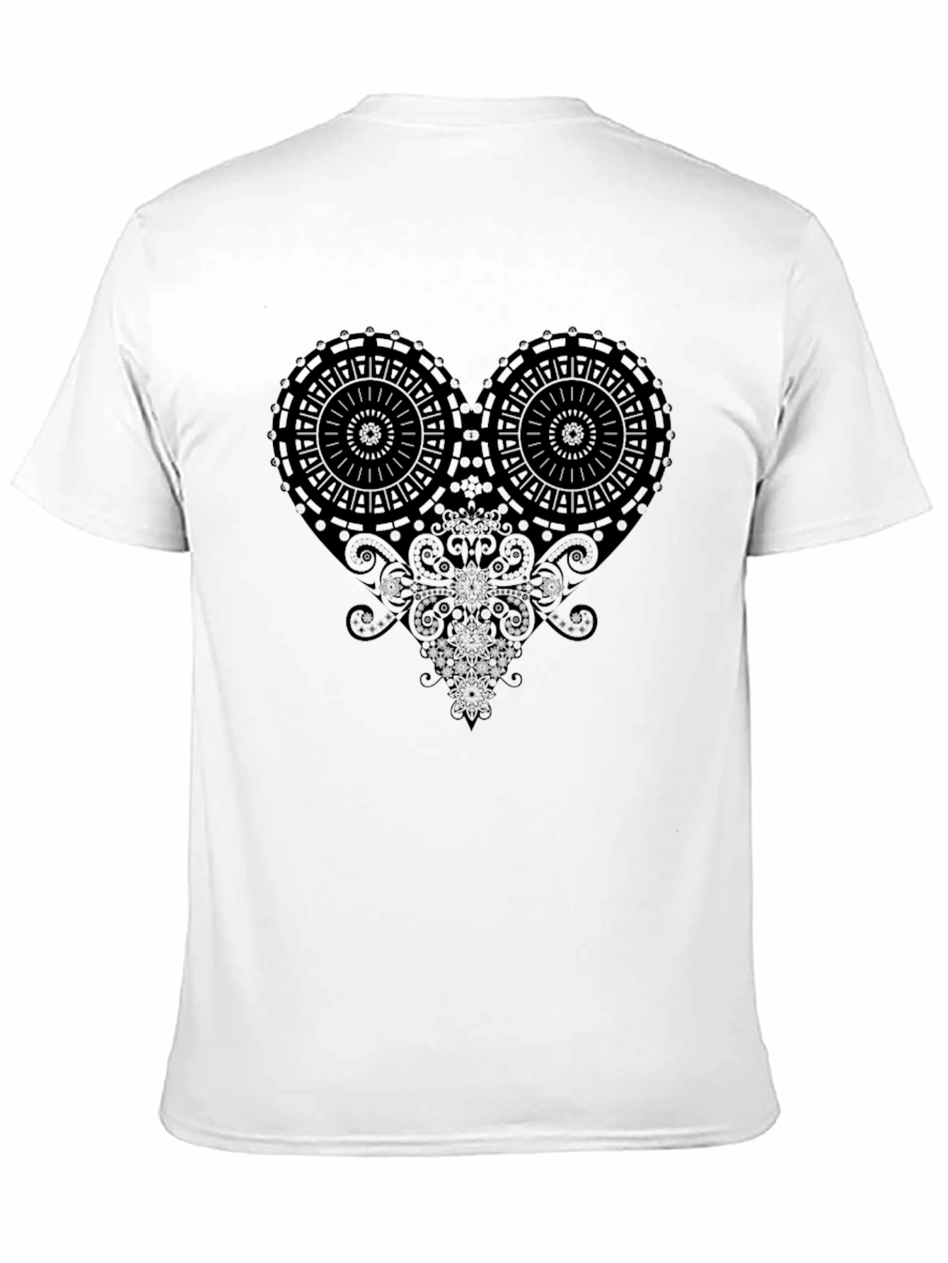 Black Abstract Heart Graphic Black T-Shirt view 11