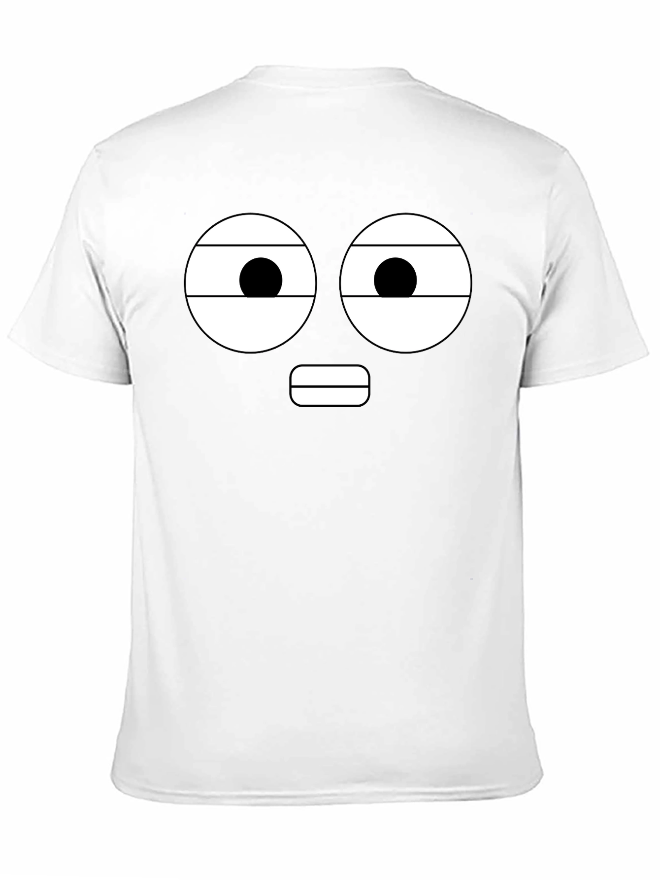 Black Funny Face Black T-Shirt - Cartoon Expression view 11