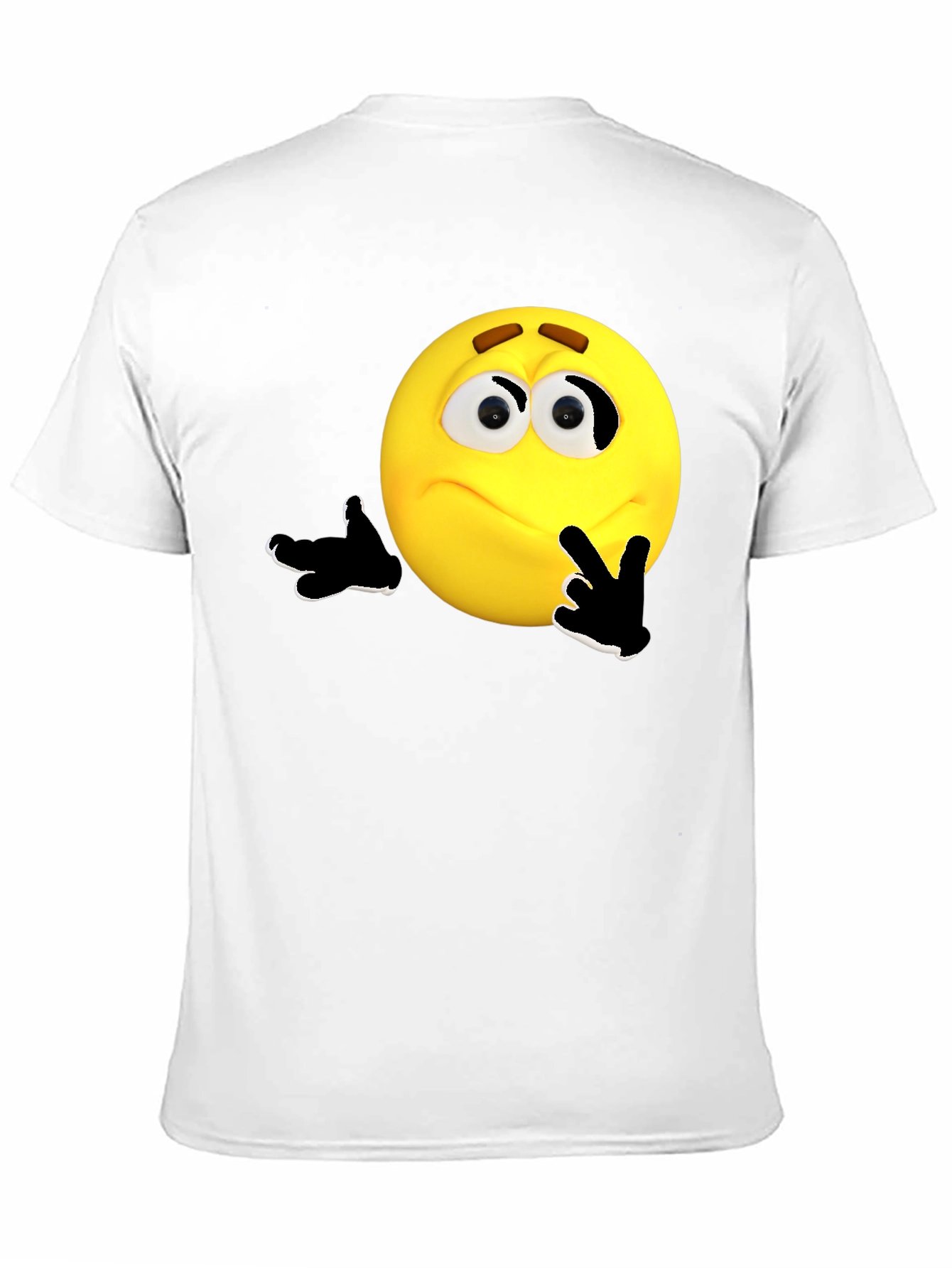 Black Thinking Emoji Graphic T-Shirt view 11