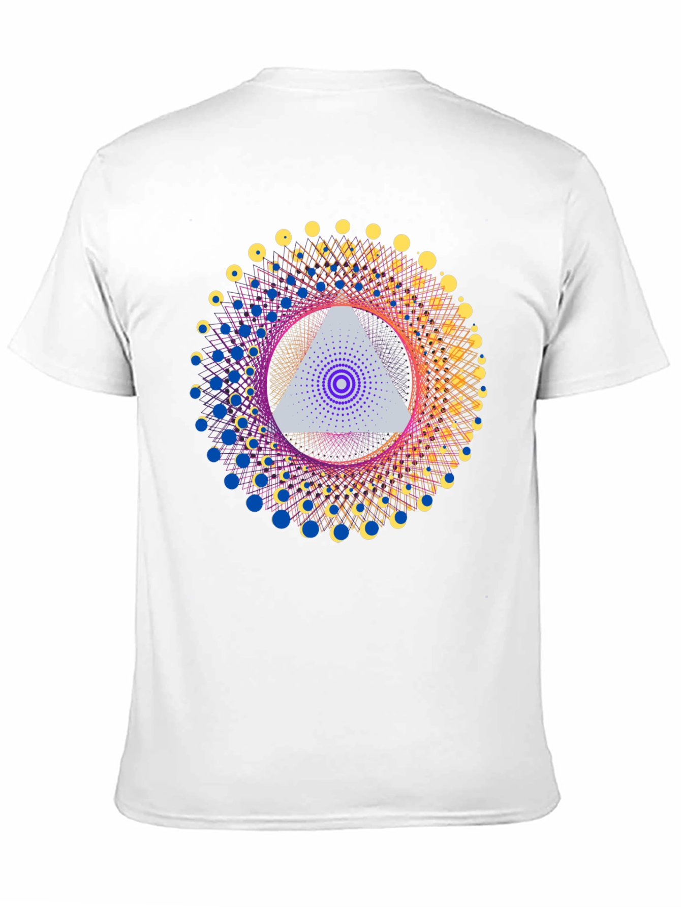 Black Geometric Design T-Shirt - Abstract Triangle Print view 11