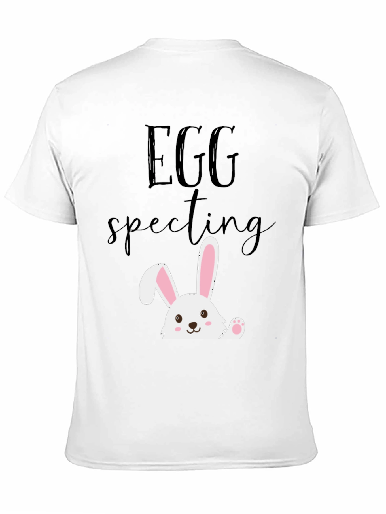 Black Eggspecting Easter Bunny T-Shirt - Funny Pregnancy Tee view 11