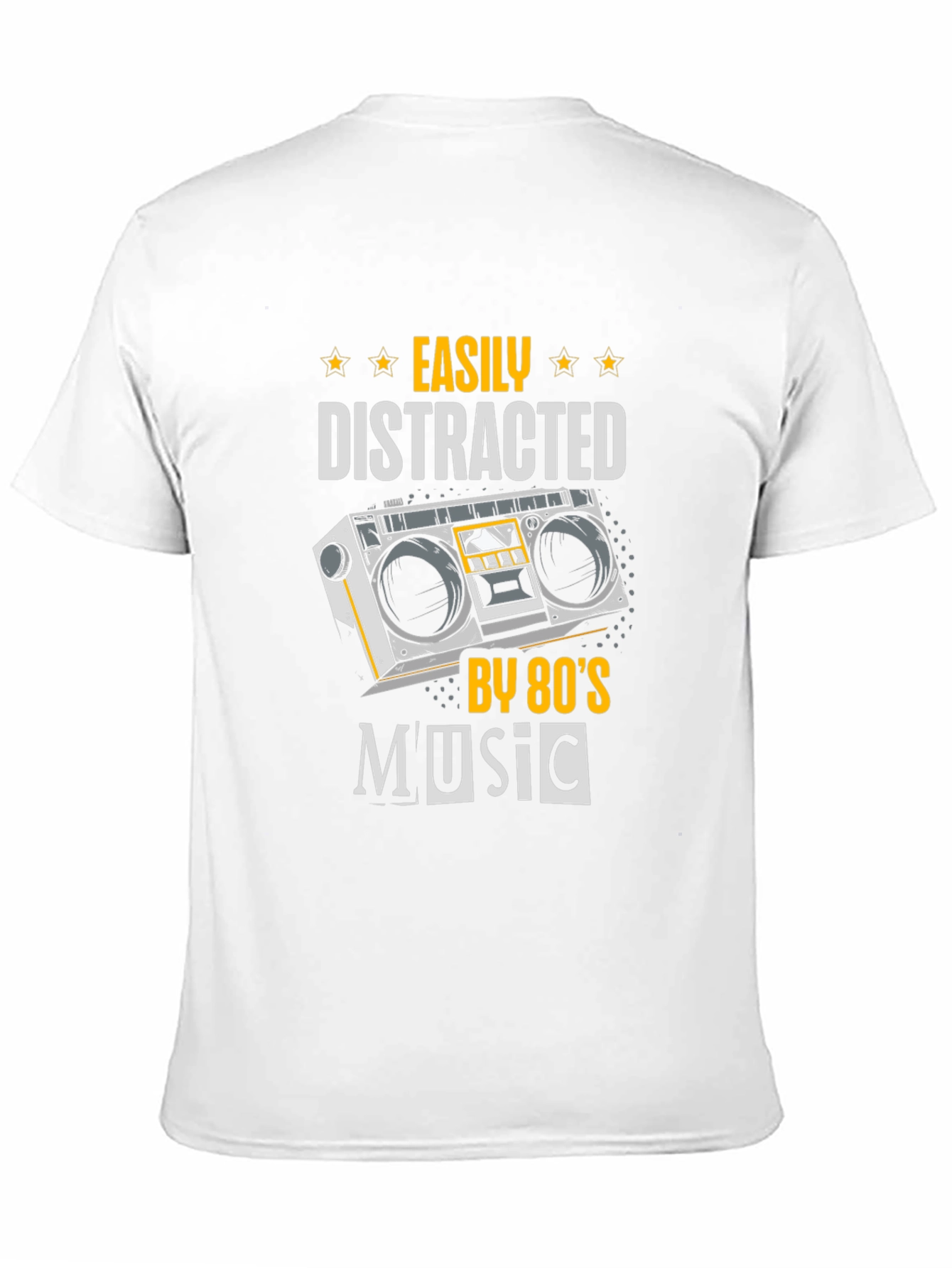 Black Easily Distracted by 80's Music Graphic Tee view 11