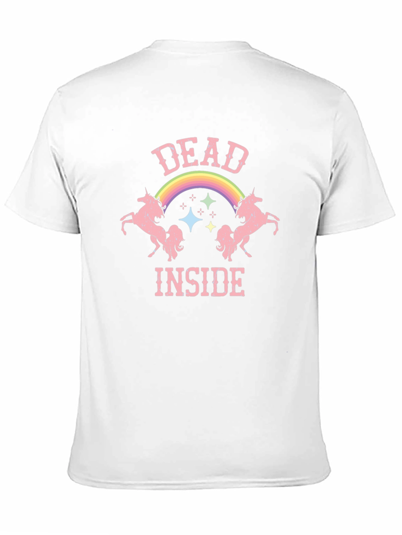 Black Dead Inside Unicorn Graphic Tee - Black Cotton T-Shirt view 11