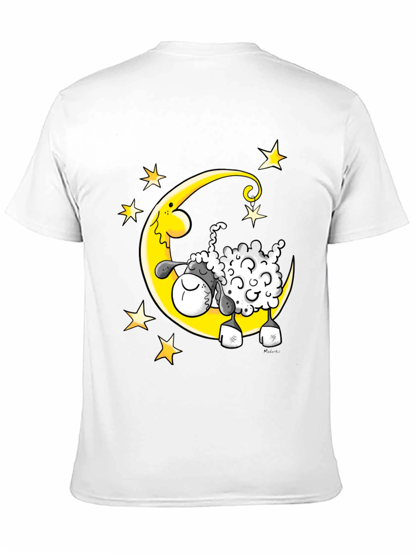 Black Dreamy Sheep T-Shirt - Moon and Stars Graphic Tee view 11