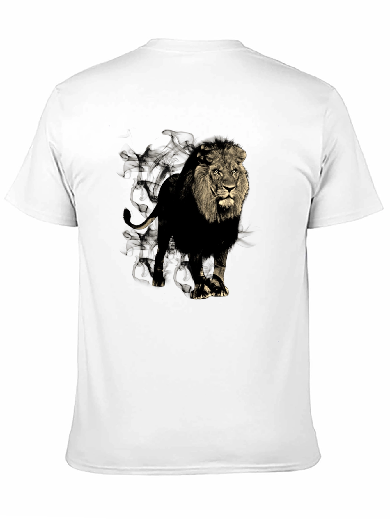 Black Lion Graphic Print Men's Black T-Shirt view 11