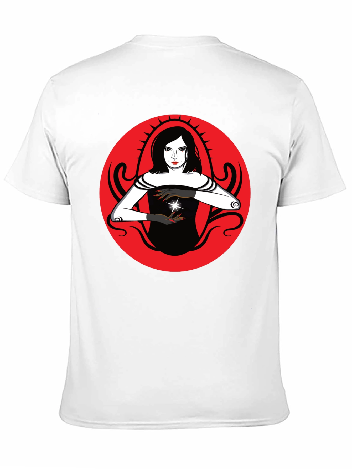 Black Mystic Witch Graphic Tee - Black Cotton T-Shirt view 11