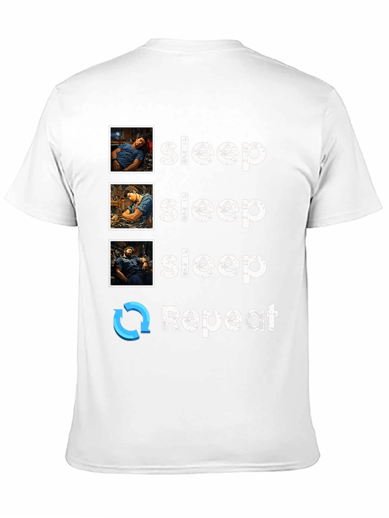 Black Sleep Technician T-Shirt - Sleep Repeat view 11