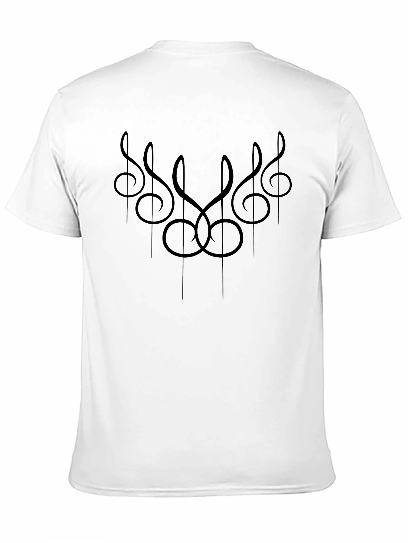 Black Musical Clef Black Graphic Tee view 11