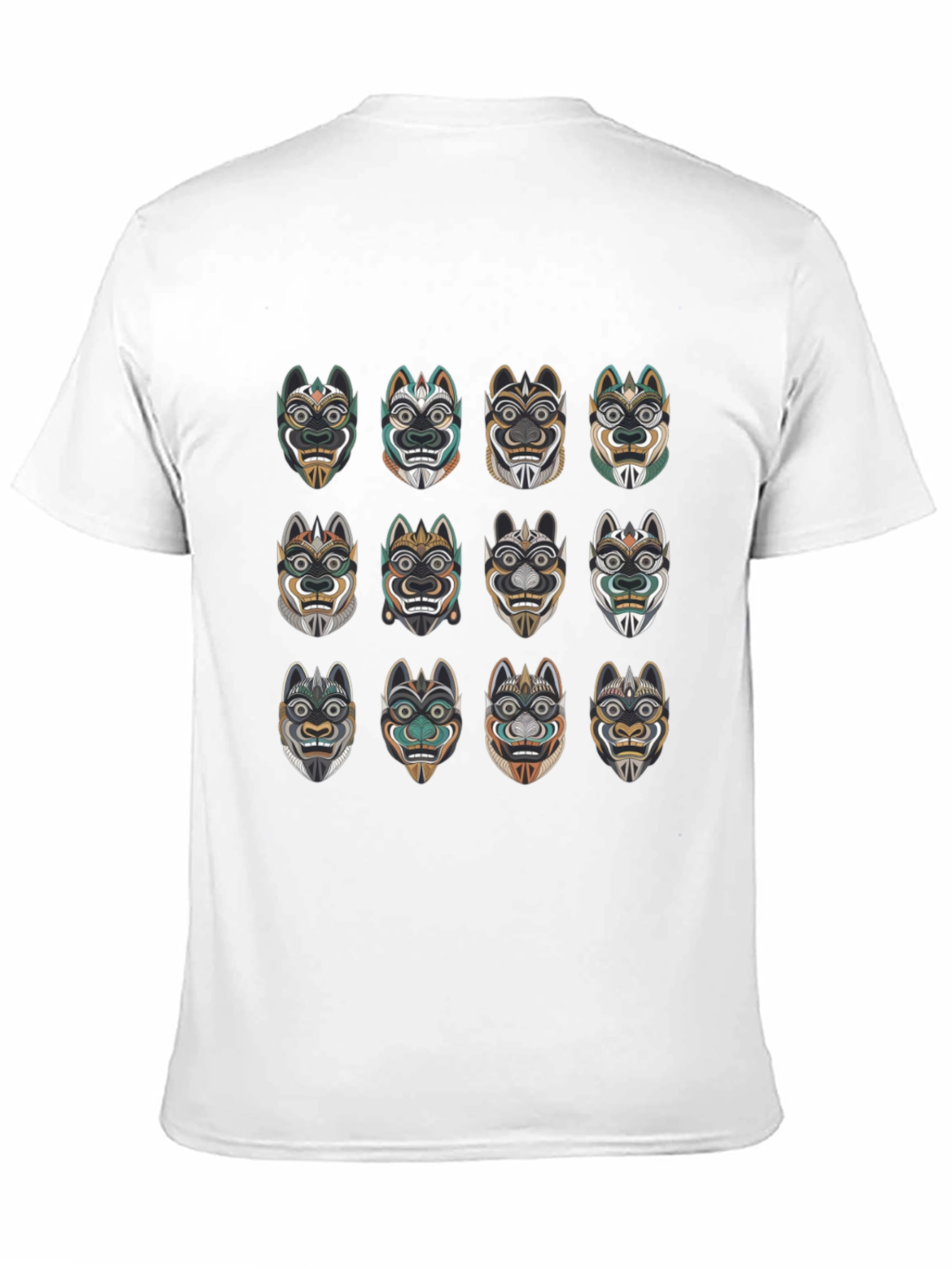 Black Tribal Mask Graphic Tee - Unique Design view 11