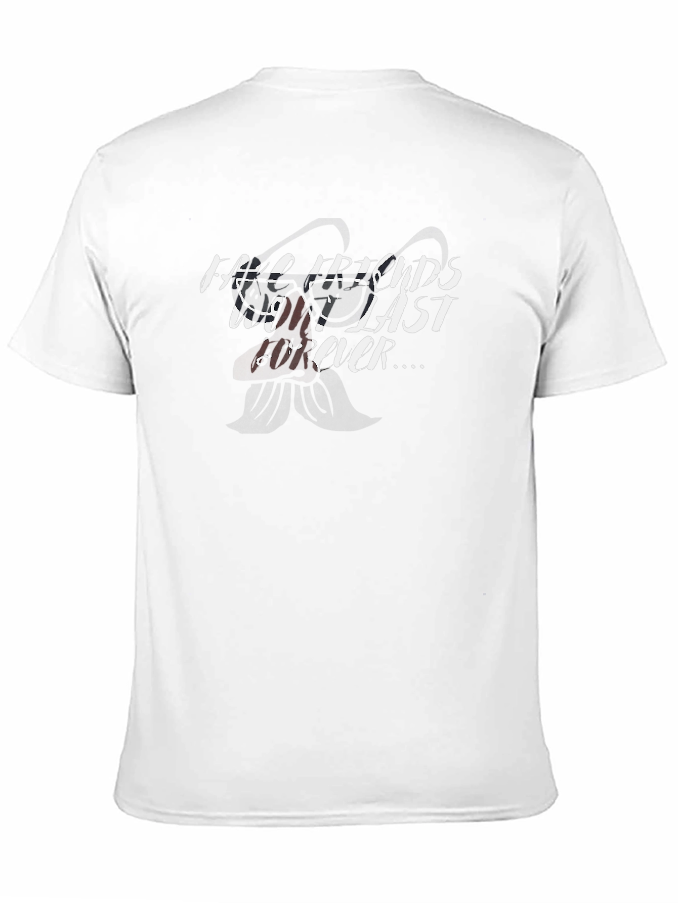 Black Men's Black T-Shirt: Fake Friends Don't Last Forever view 11