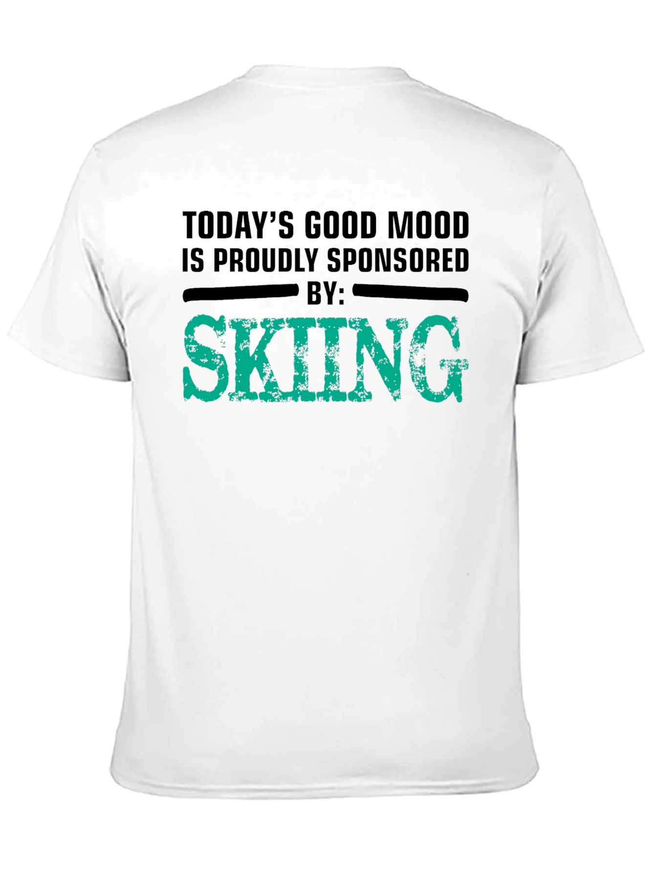 Black Skiing Sponsored T-Shirt - Good Mood Tee view 11