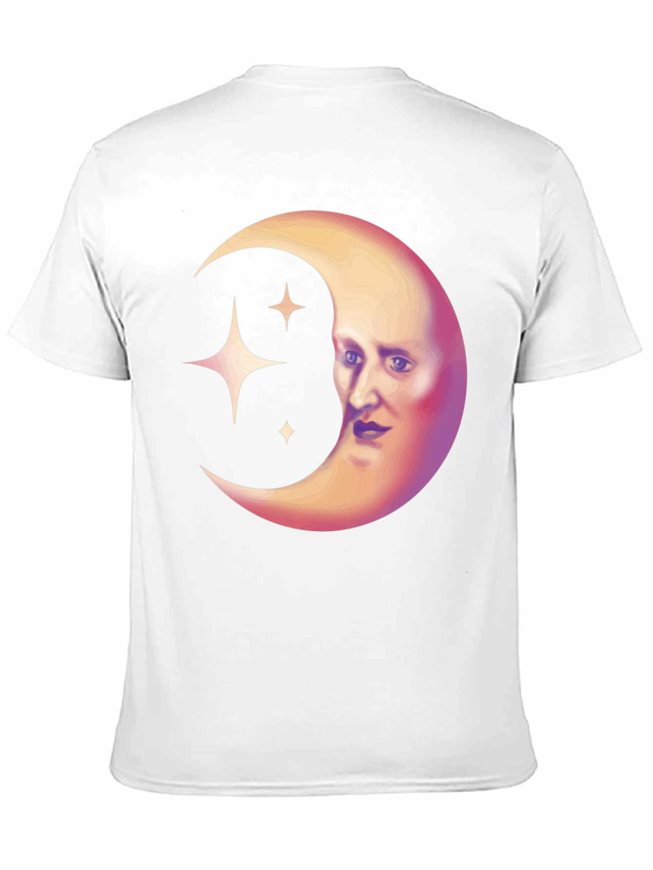Black Celestial Moon Face Graphic Tee - Unique Design view 11