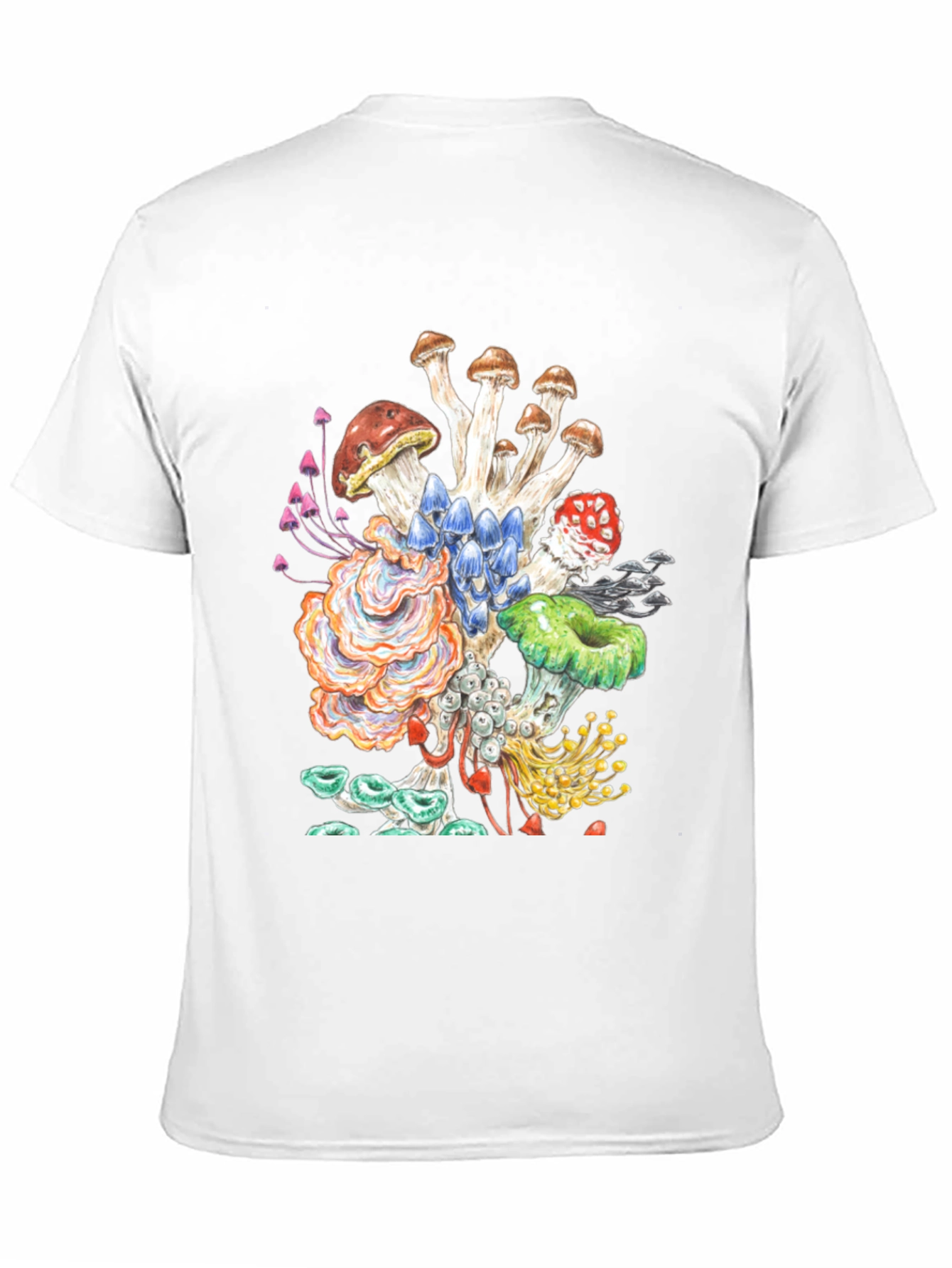 Black Mushroom Graphic Tee - Funky Nature Shirt view 11