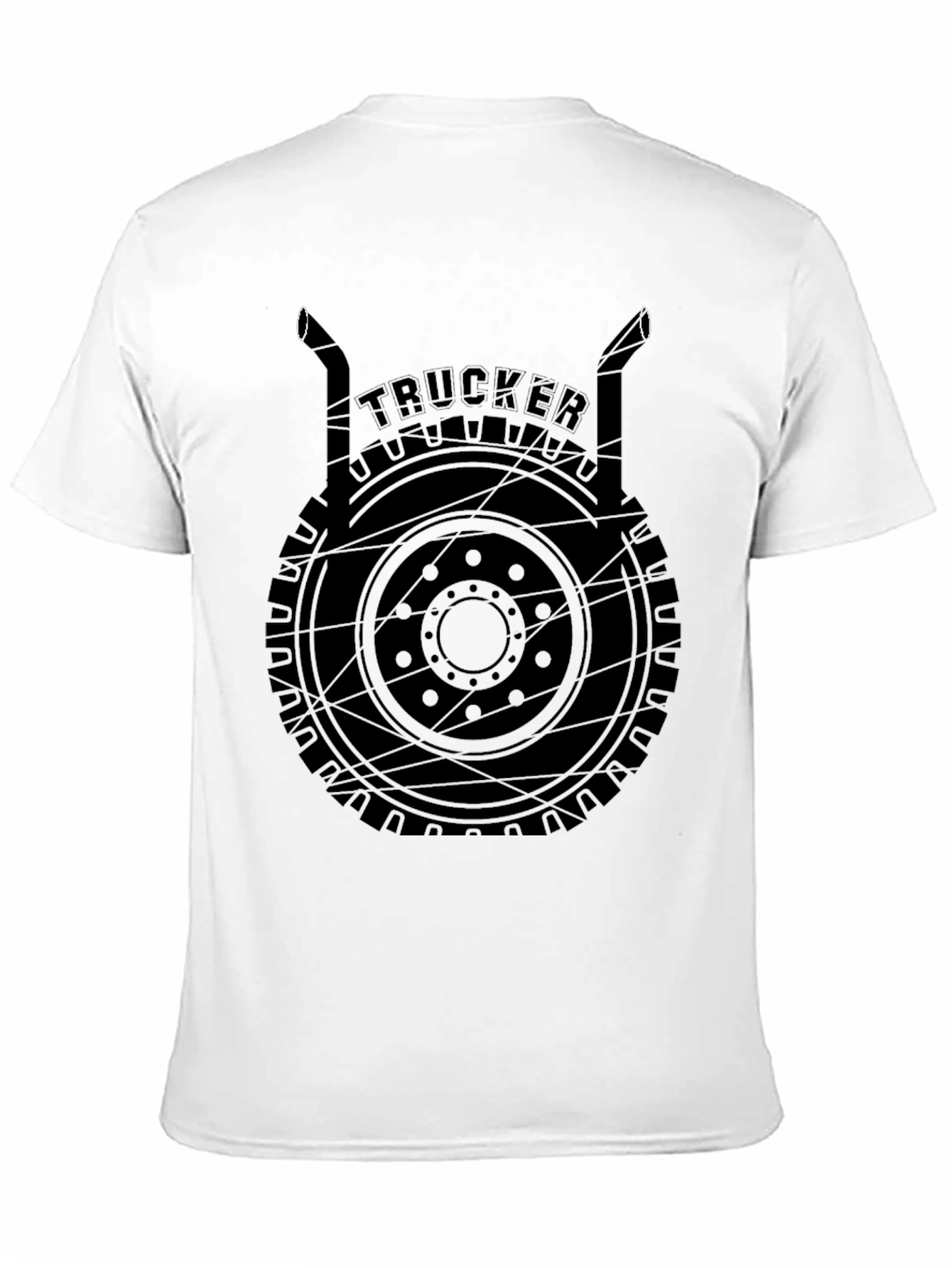 Black Trucker T-Shirt Black Graphic Tee view 11