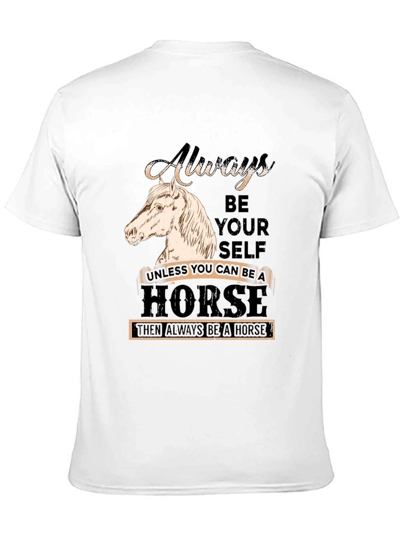 Black Always Be Yourself Horse Graphic T-Shirt view 11