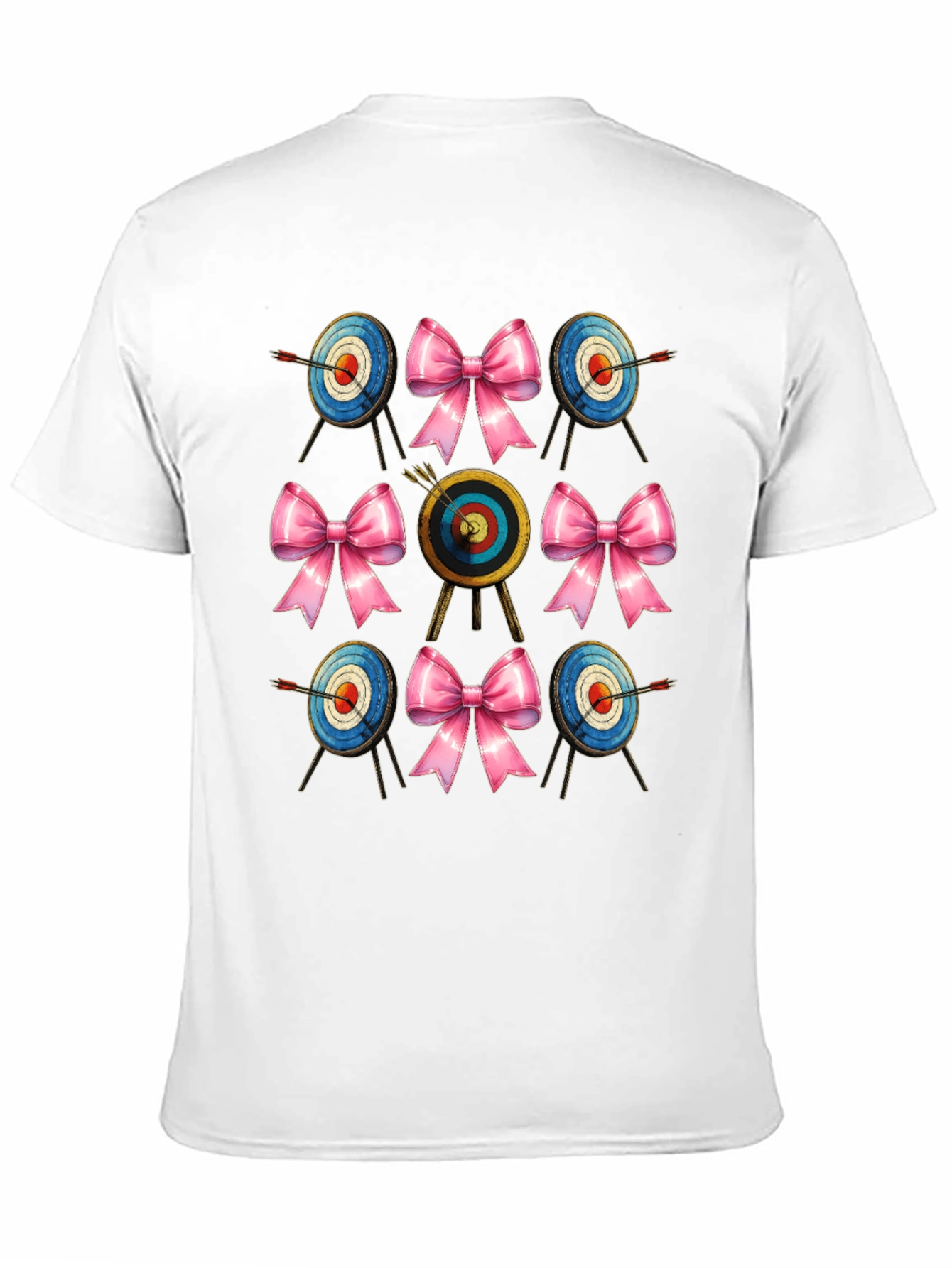 Black Archery Target & Bow T-Shirt view 11