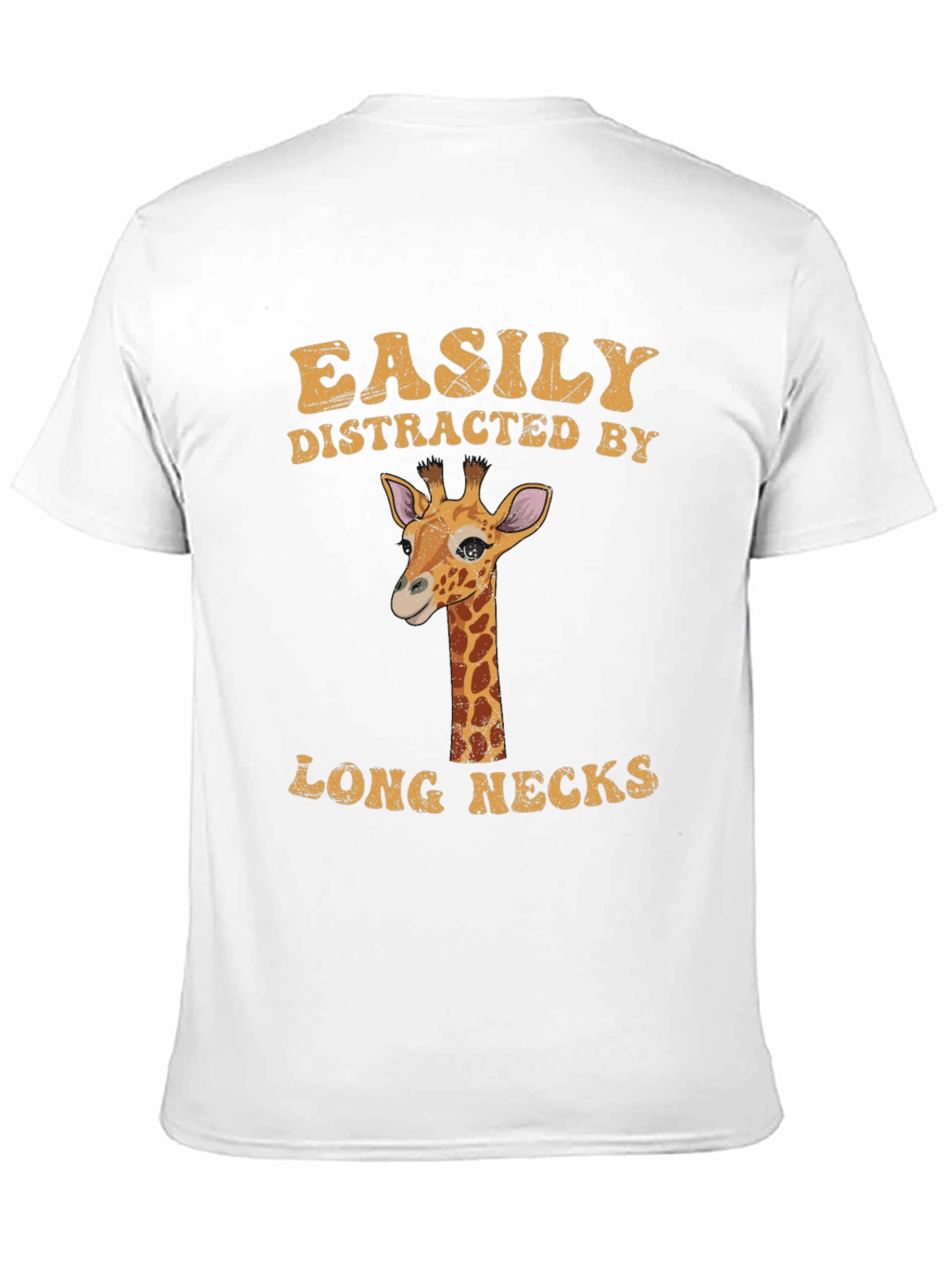 Black Easily Distracted by Long Necks Giraffe T-Shirt view 11