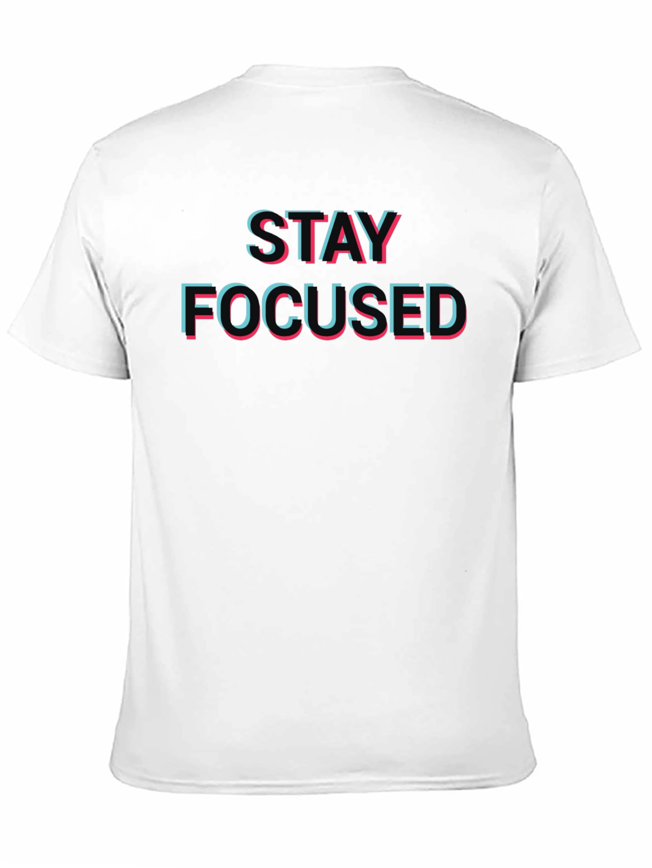 Black Stay Focused T-Shirt - Eye-Catching 3D Style Design view 11