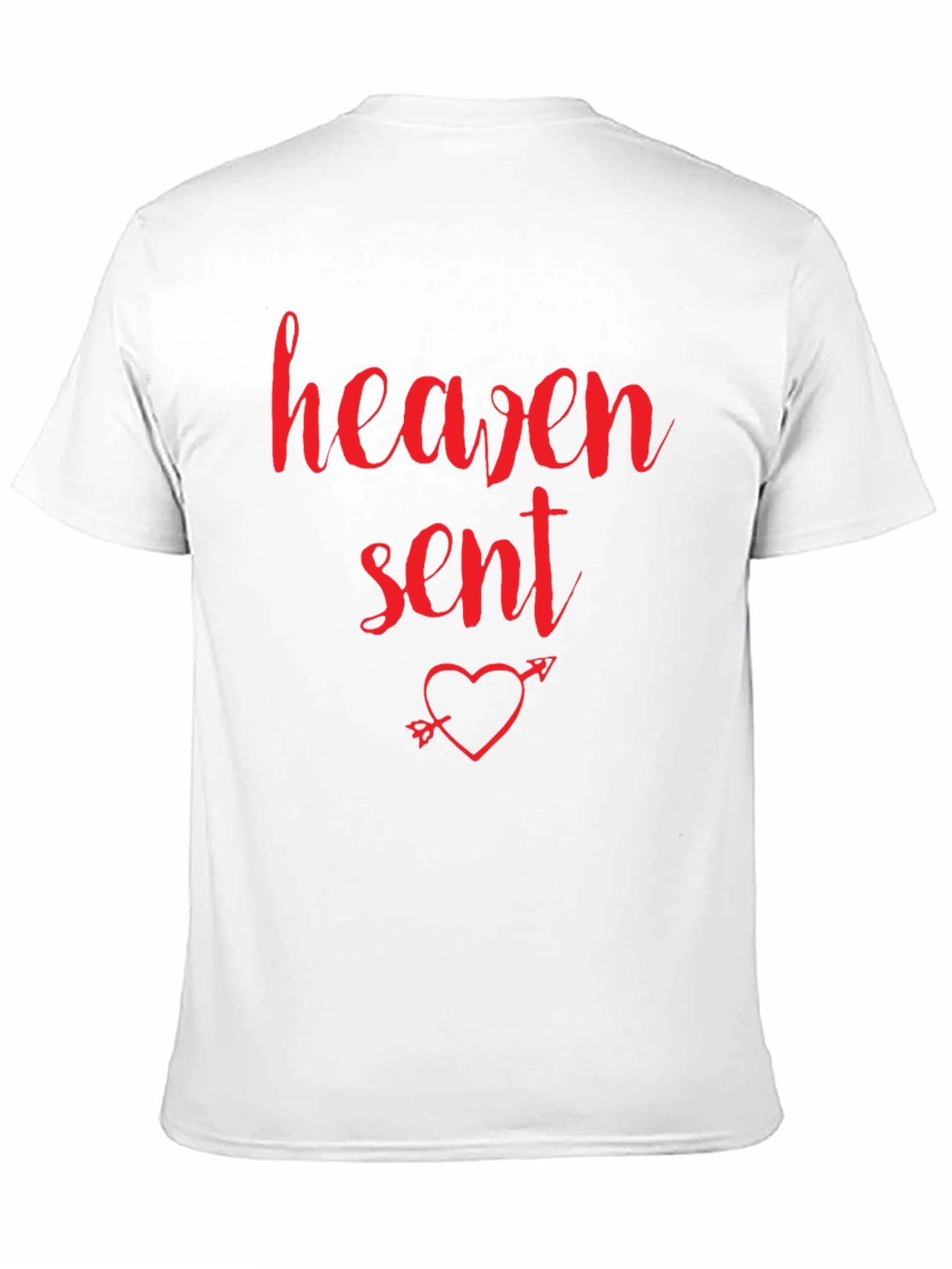 Black Heaven Sent Heart T-Shirt - Black Crew Neck Tee view 11