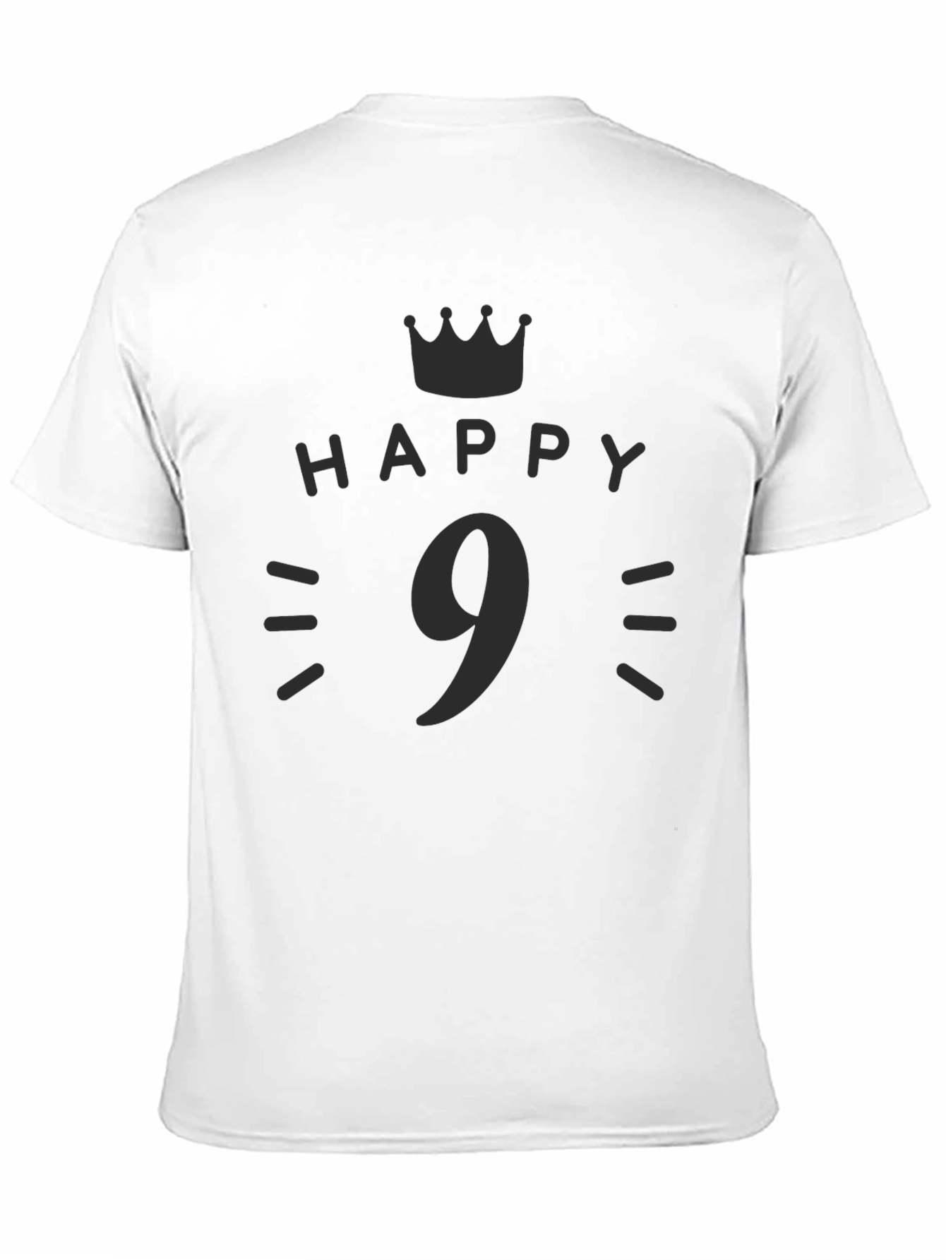 Black Happy 9th Birthday Black T-Shirt view 11
