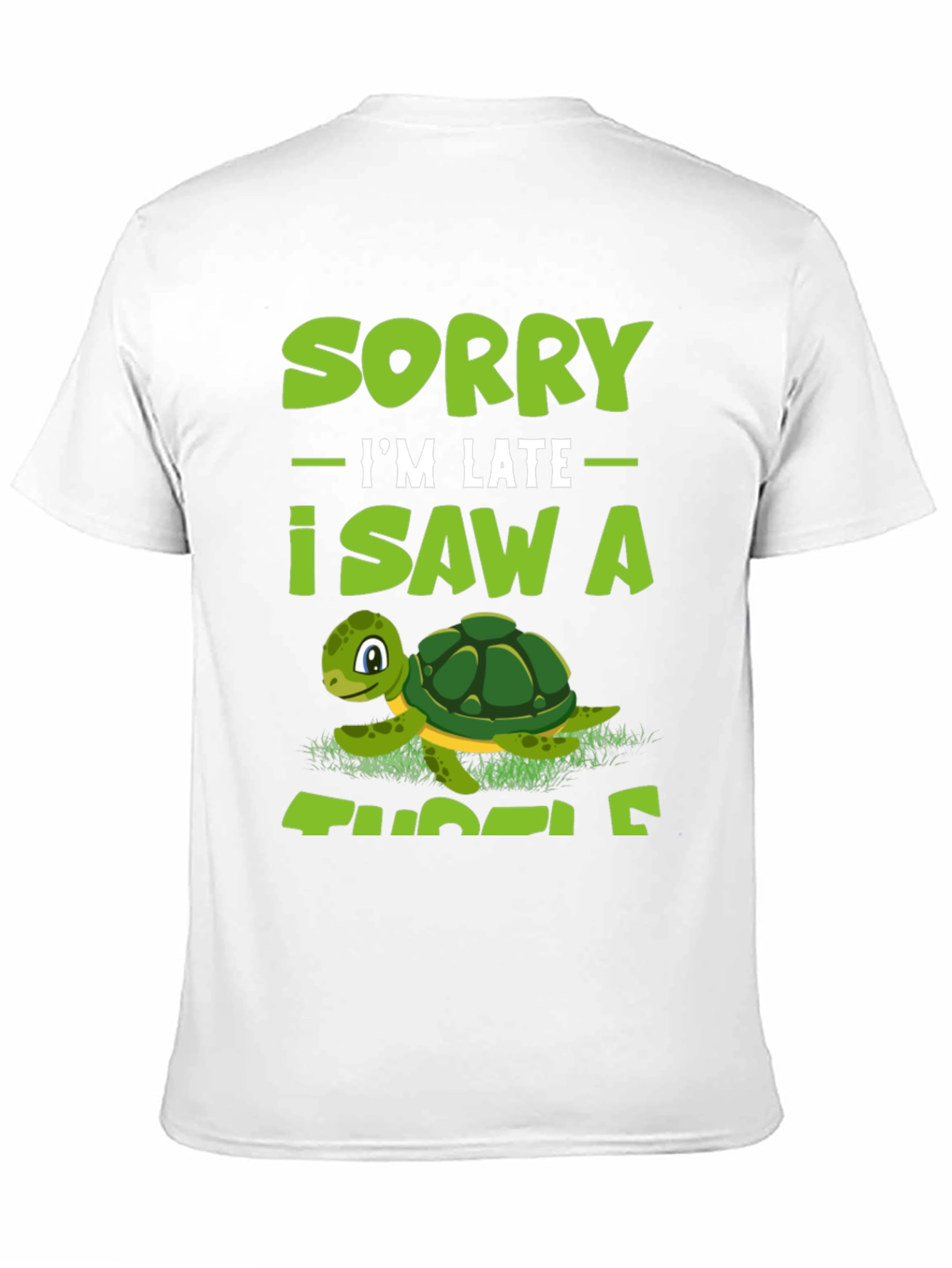 Black Sorry I'm Late I Saw A Turtle T-Shirt view 11