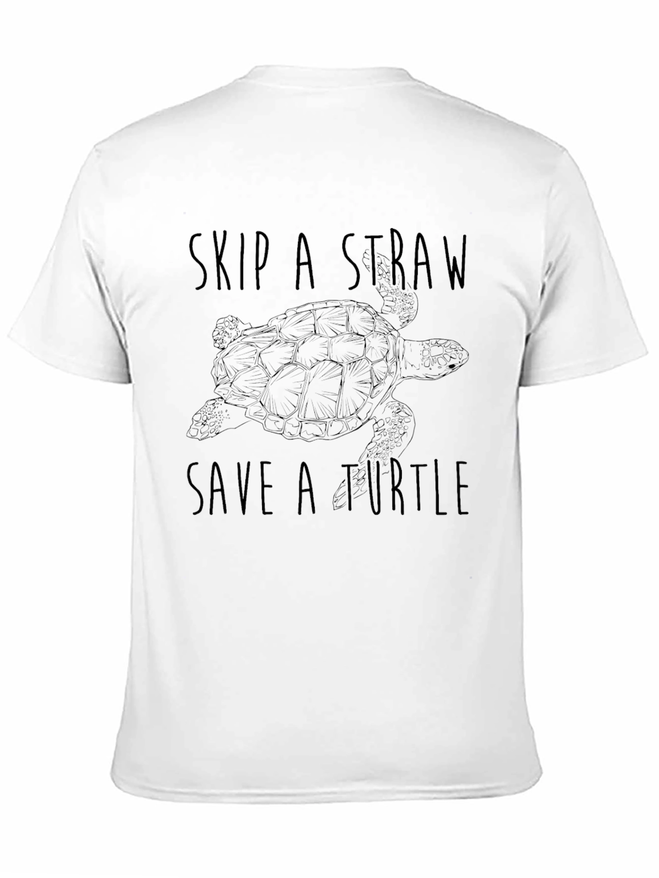 Black Skip A Straw, Save A Turtle Black T-Shirt view 11