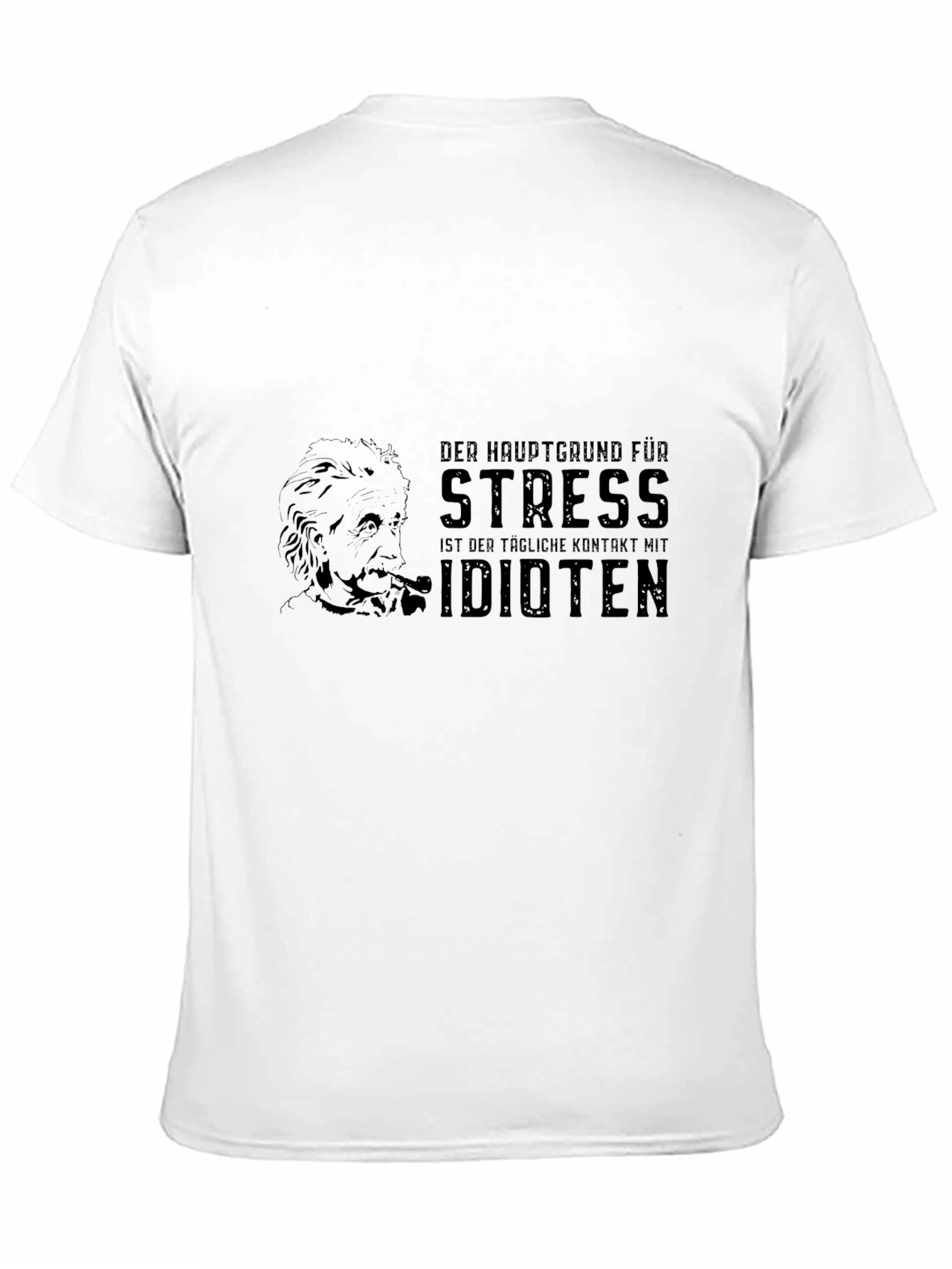 Black Stress Idiot Humor Graphic T-Shirt view 11