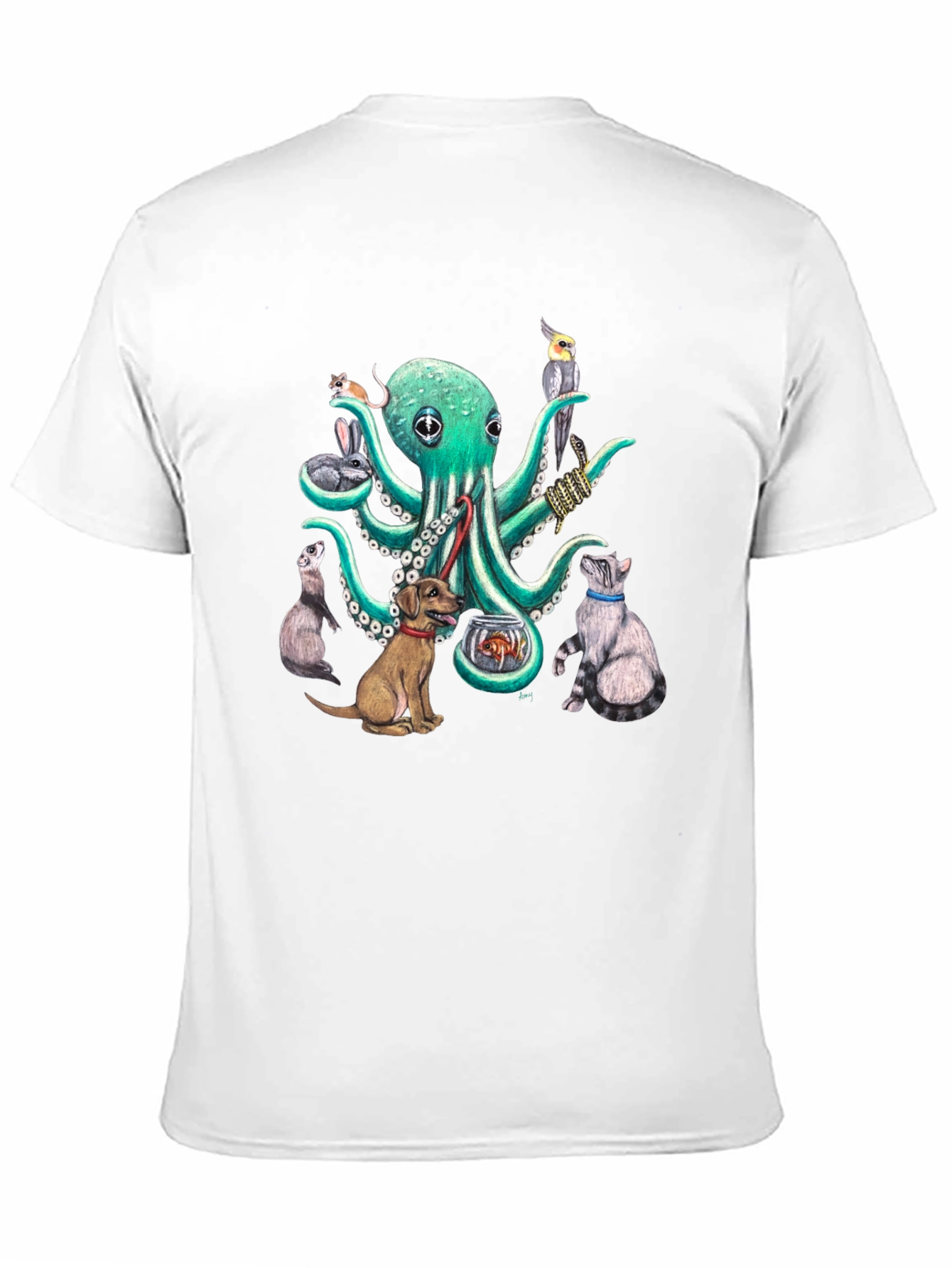 Black Octopus Pet Lover Graphic T-Shirt view 11