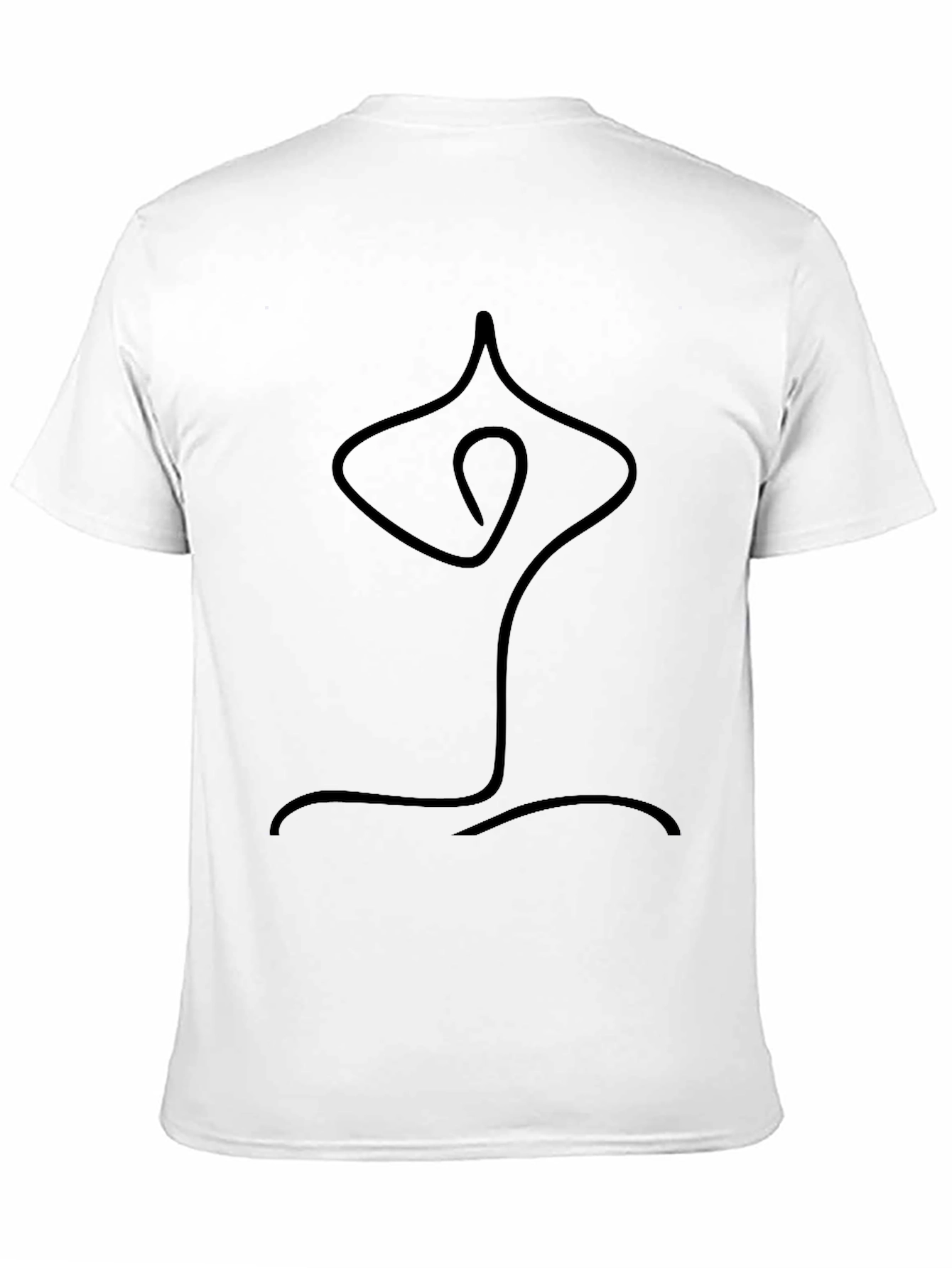 Black Yoga Pose Outline Black T-Shirt view 11