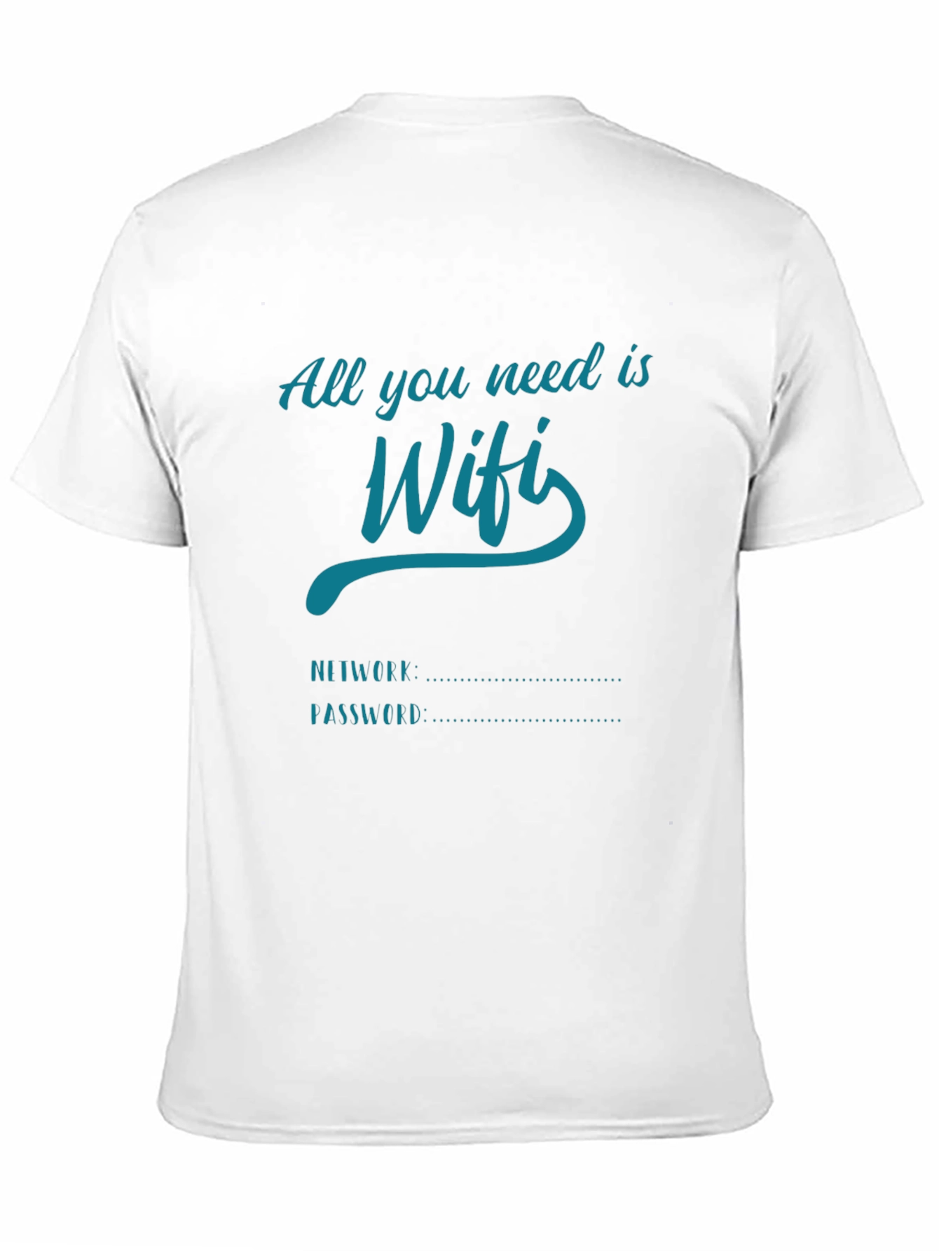 Black WiFi Network Password T-Shirt view 11