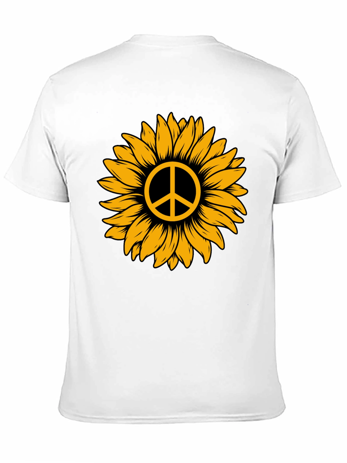 Black Sunflower Peace Sign Graphic Tee - Stylish Comfort view 11