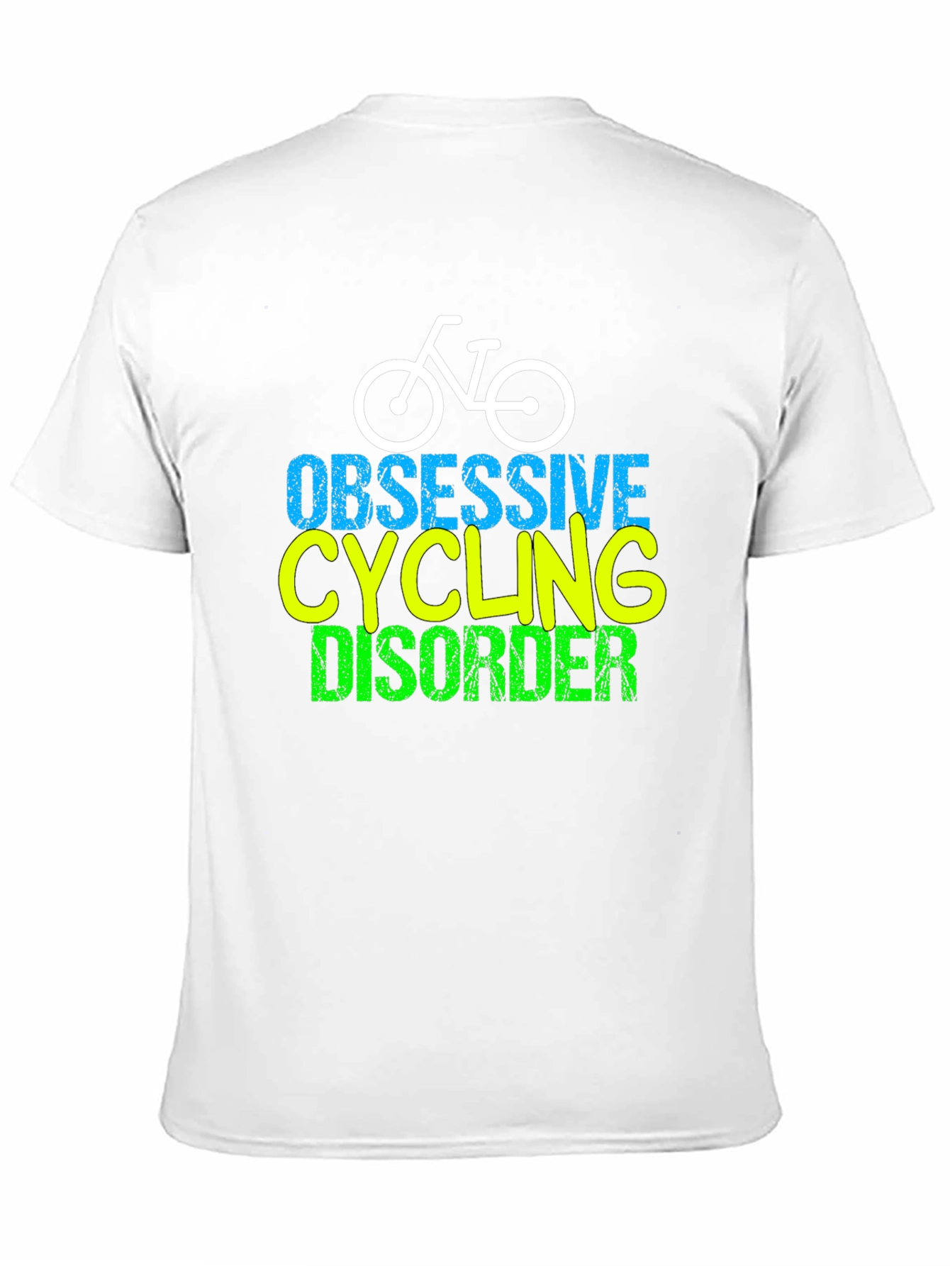 Black Obsessive Cycling Disorder Graphic T-Shirt view 11